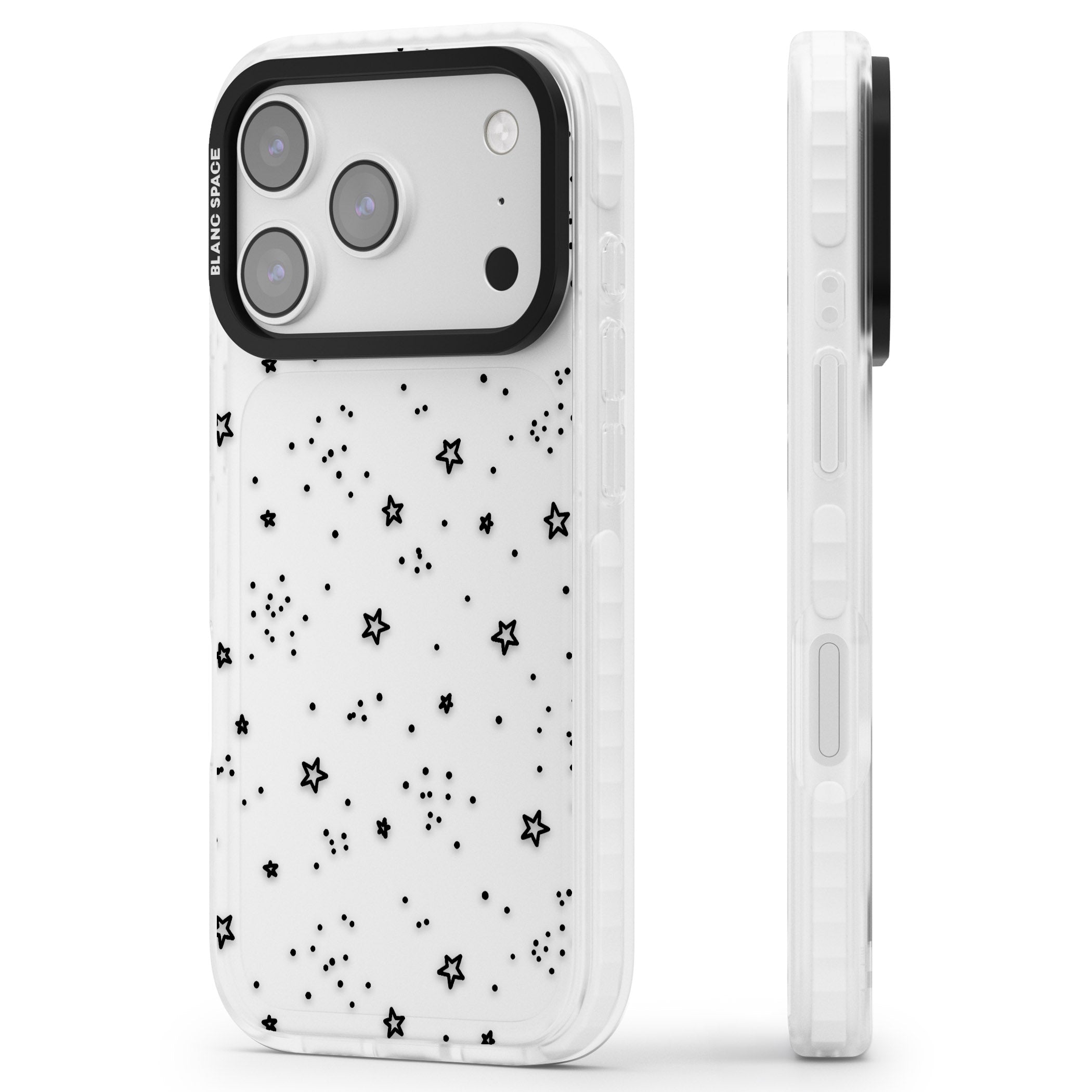 Starry Night Sky iPhone 17 Pro Impact Clear Phone Case Side Profile