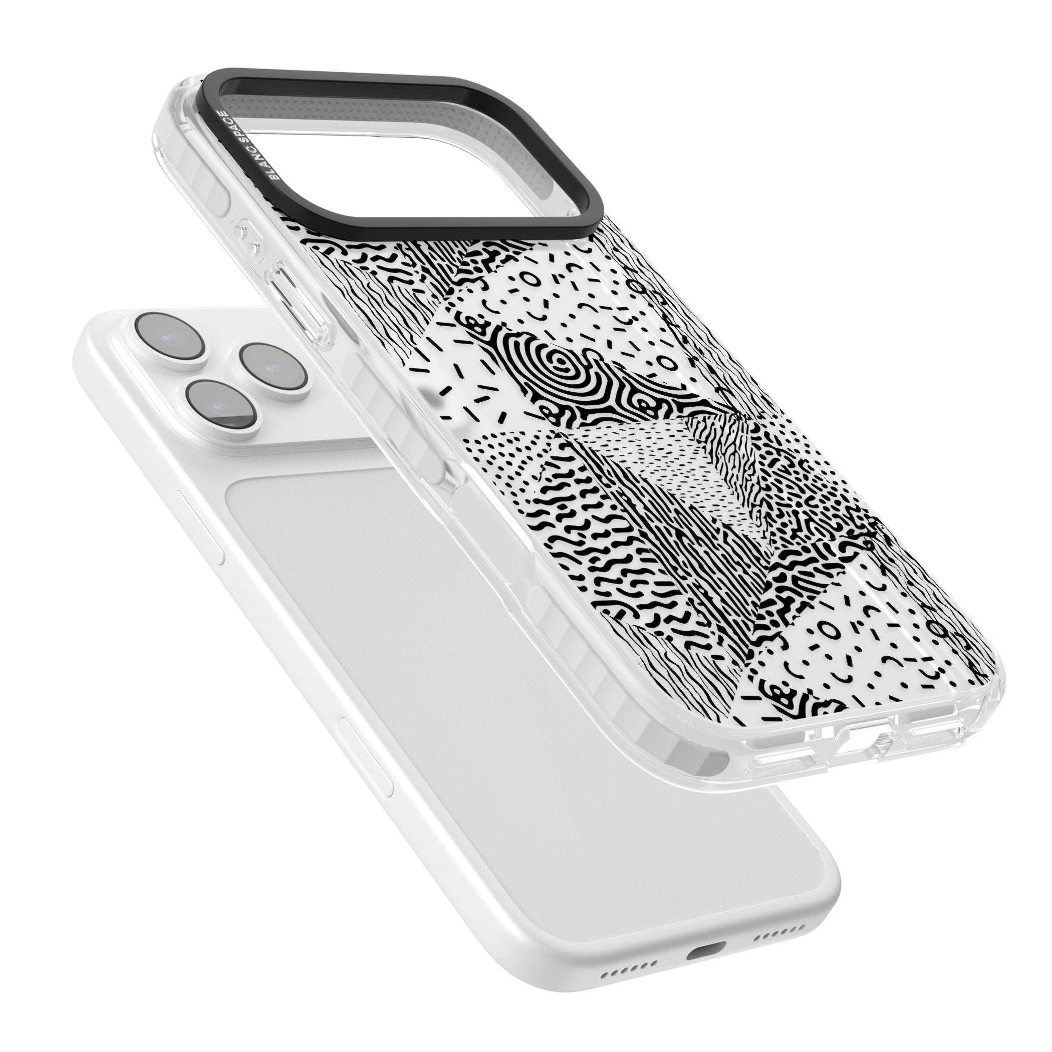 Monochrome Pattern iPhone 17 Pro Impact Clear Phone Case Colours