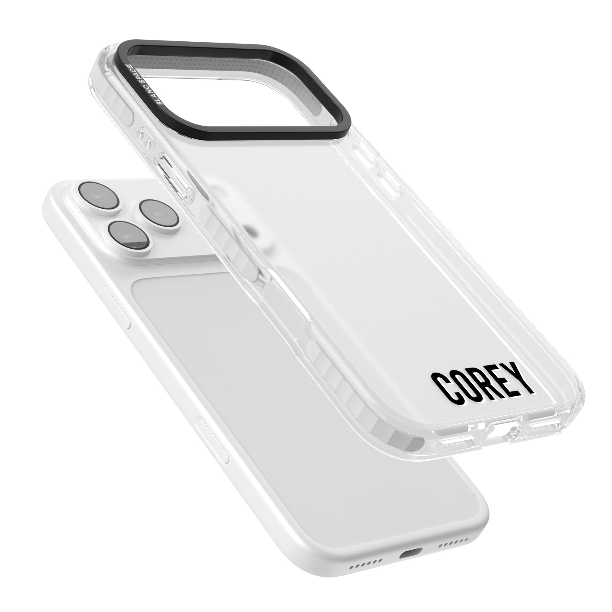 Personalised Bottom Name iPhone 17 Pro Impact Clear Phone Case Colours