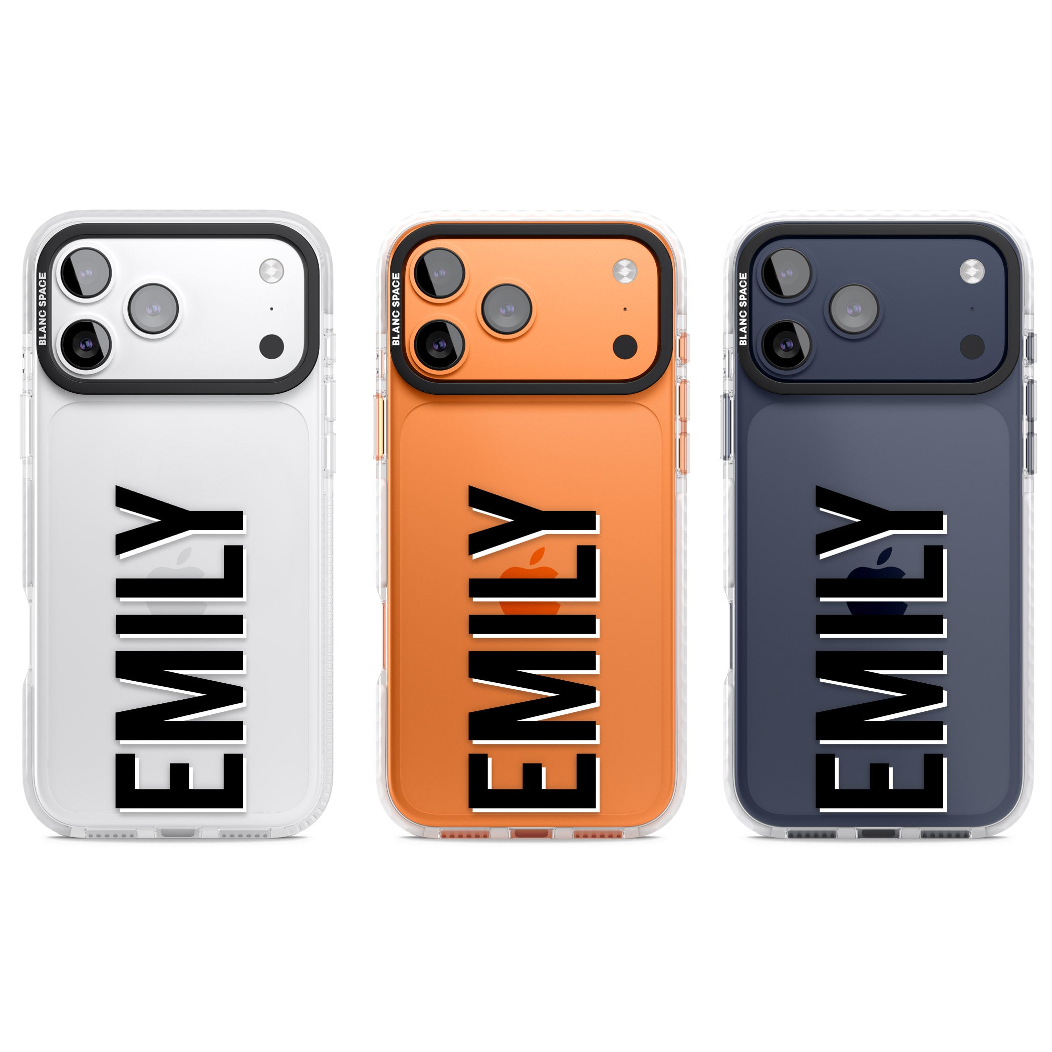 Personalised Vertical Name iPhone 17 Pro Impact Clear Phone Case APT Impact Protection