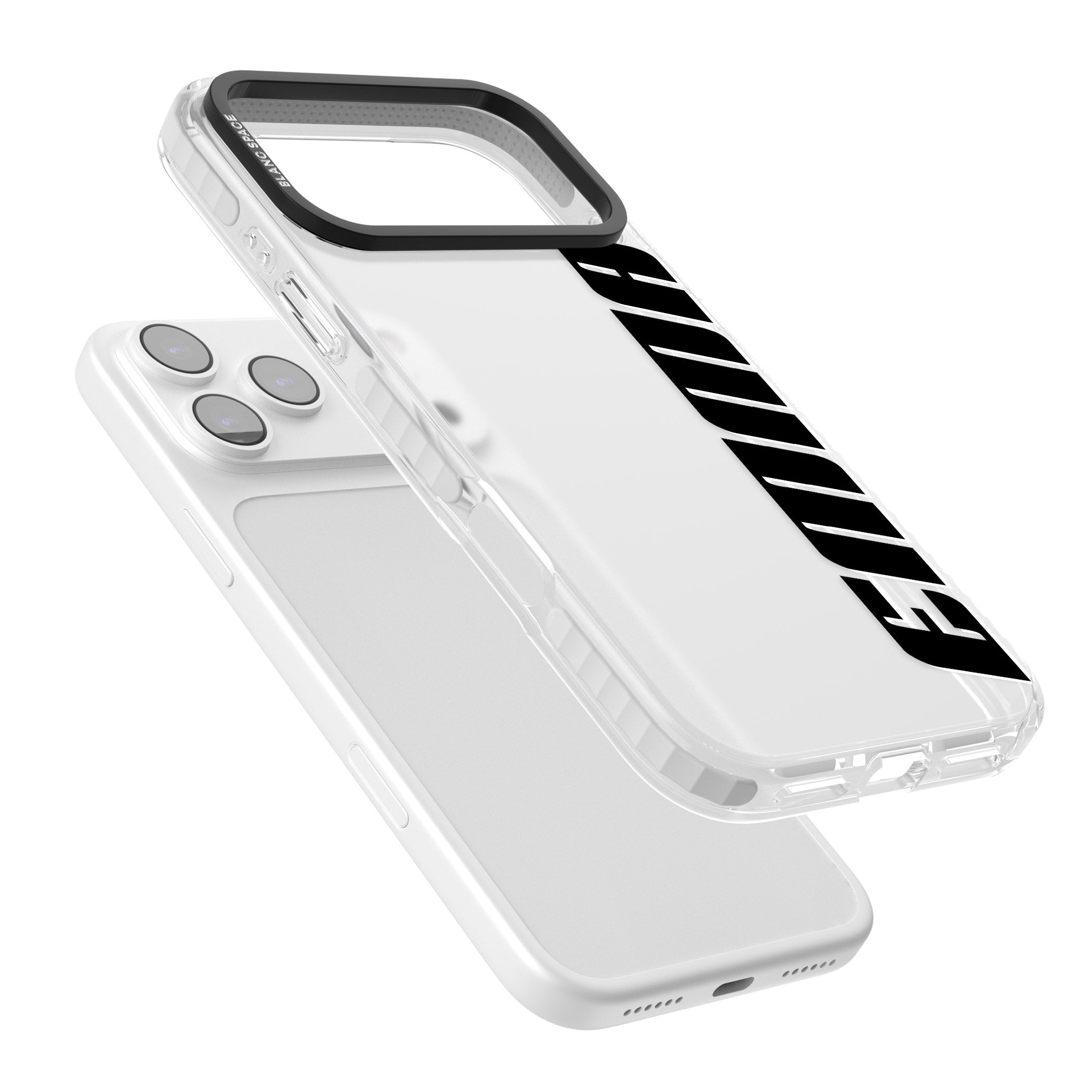 Personalised Vertical Bold Name iPhone 17 Pro Impact Clear Phone Case Colours