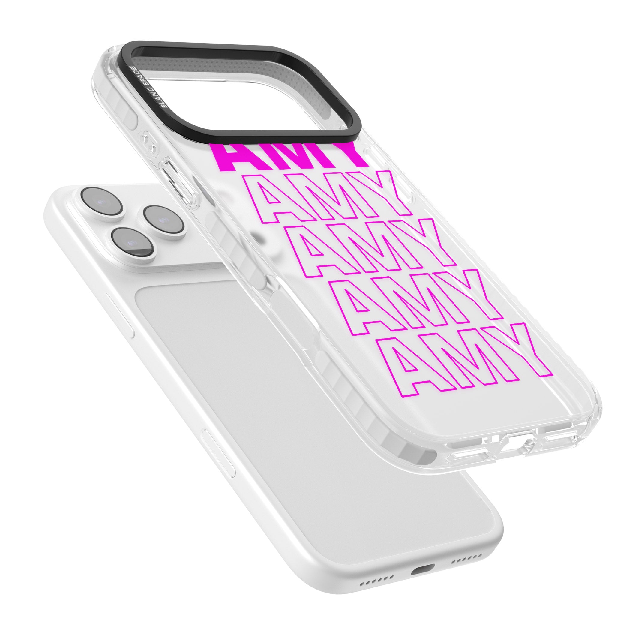 Personalised Bold Repeated Name iPhone 17 Pro Max Impact Clear Phone Case Colours