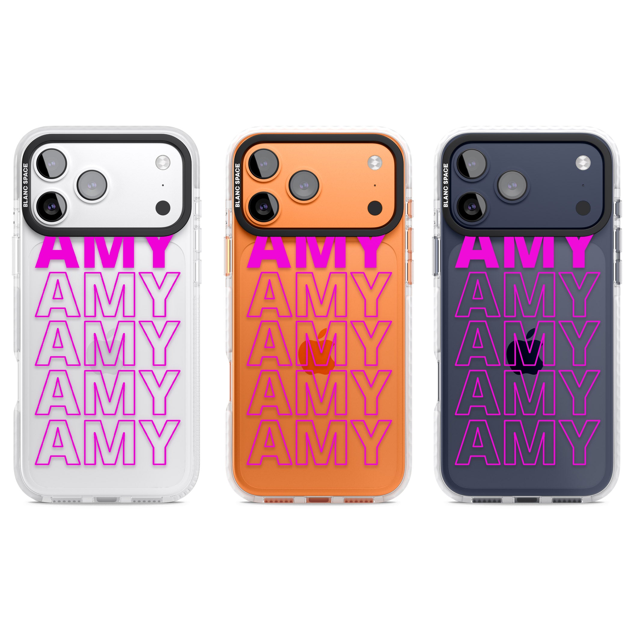 Personalised Bold Repeated Name iPhone 17 Pro Impact Clear Phone Case APT Impact Protection