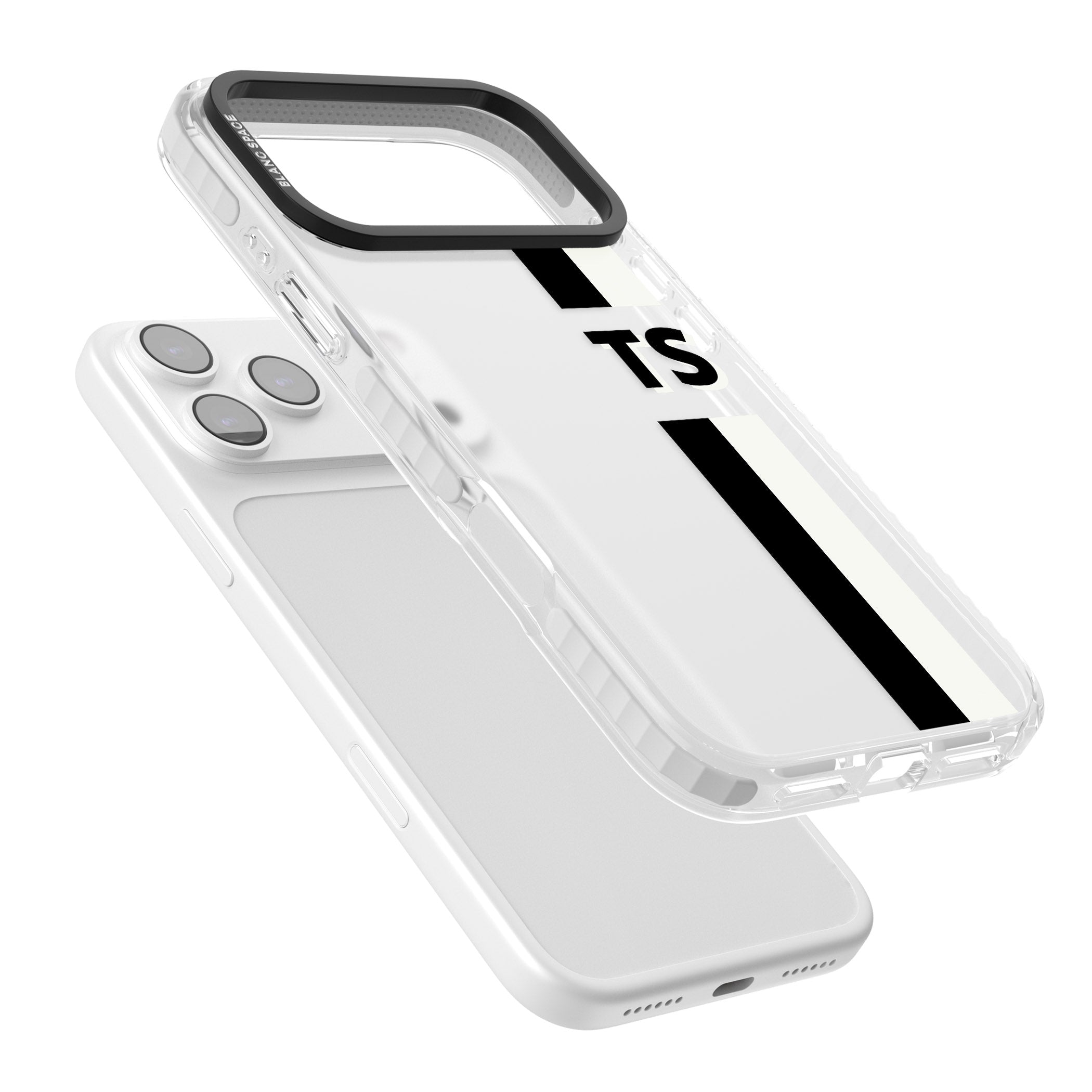 Personalised Black And White Stripe iPhone 17 Pro Max Impact Clear Phone Case Colours