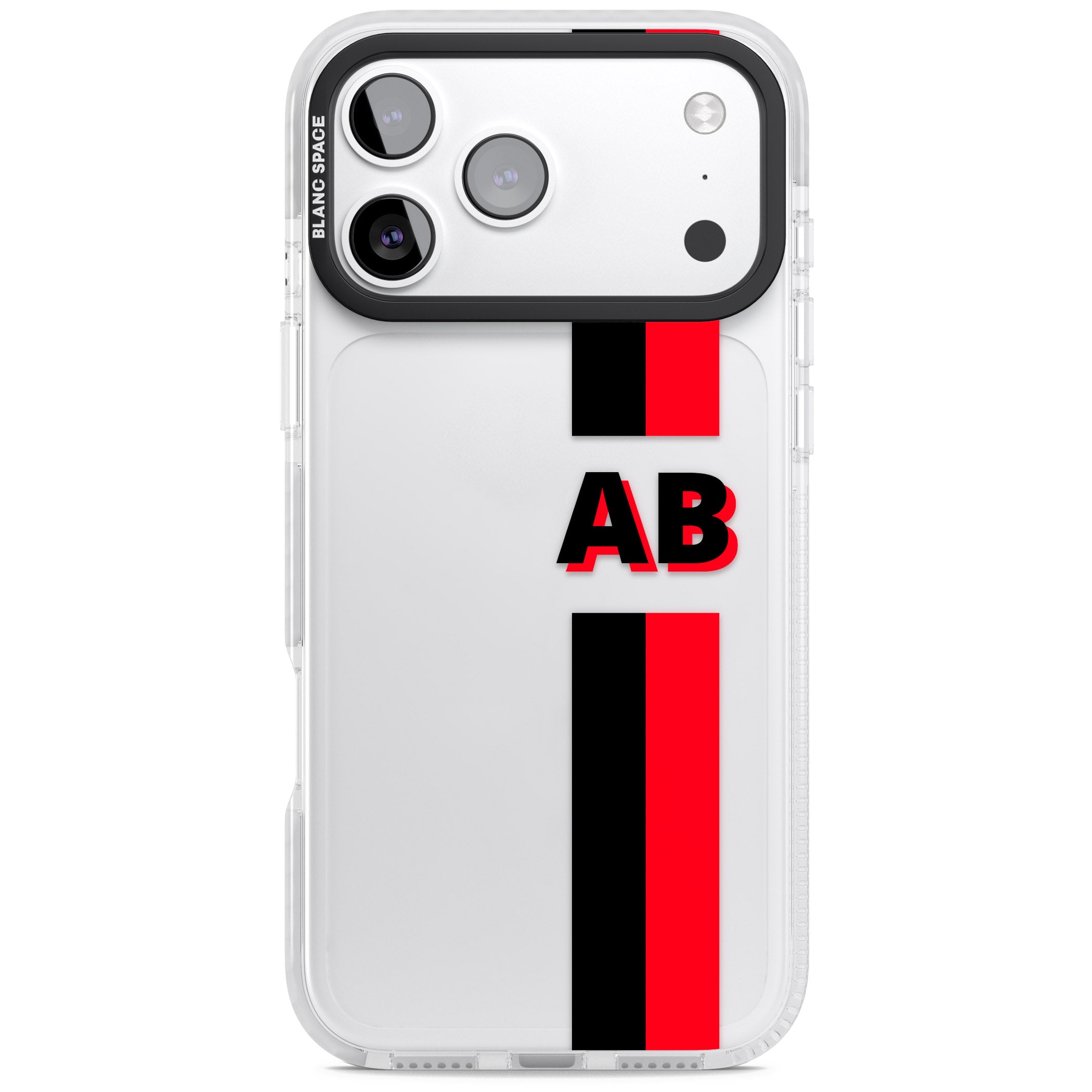 Personalised Bold Stripe iPhone 17 Pro Max Impact Clear Phone Case