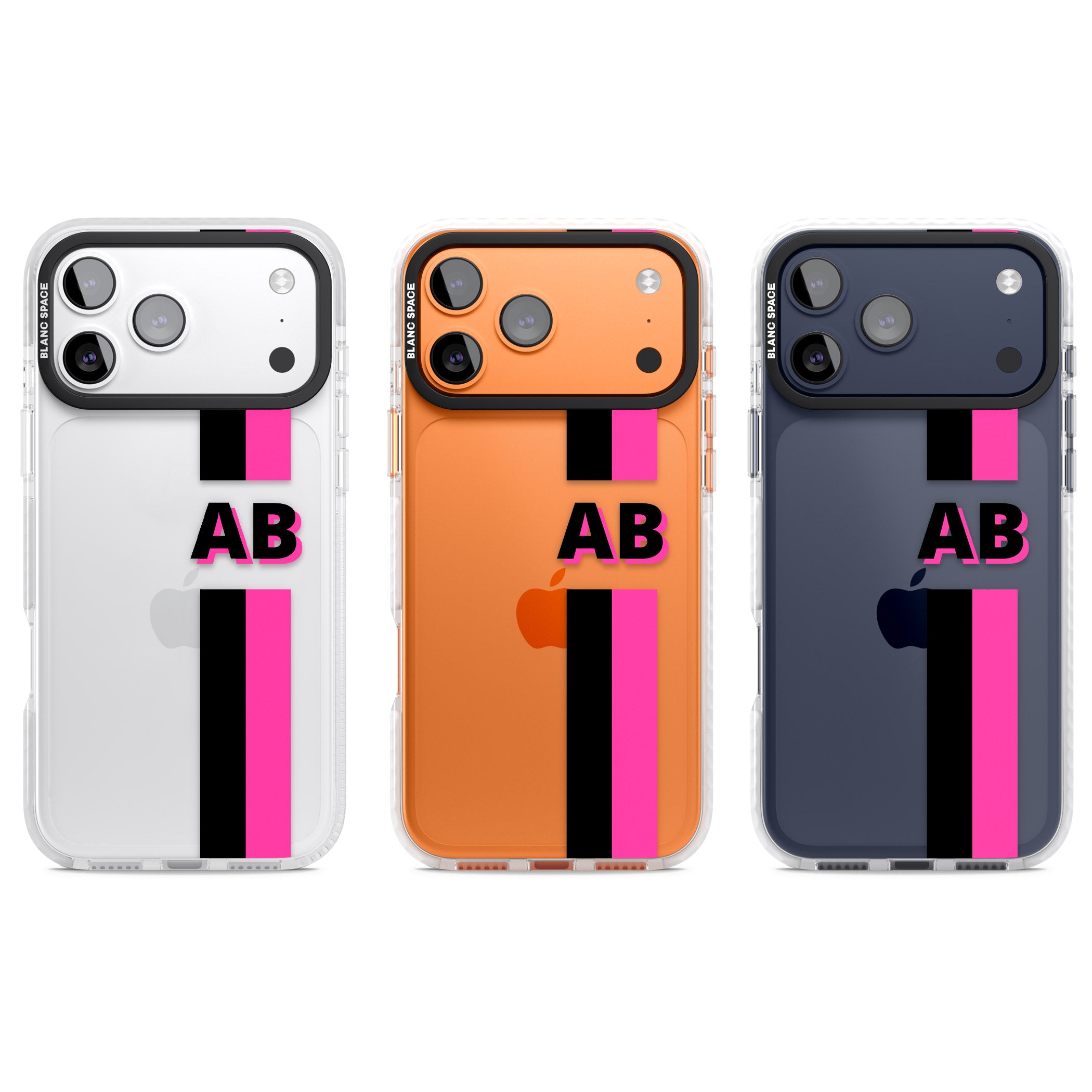 Personalised Bold Name Stripe iPhone 17 Pro Impact Clear Phone Case APT Impact Protection