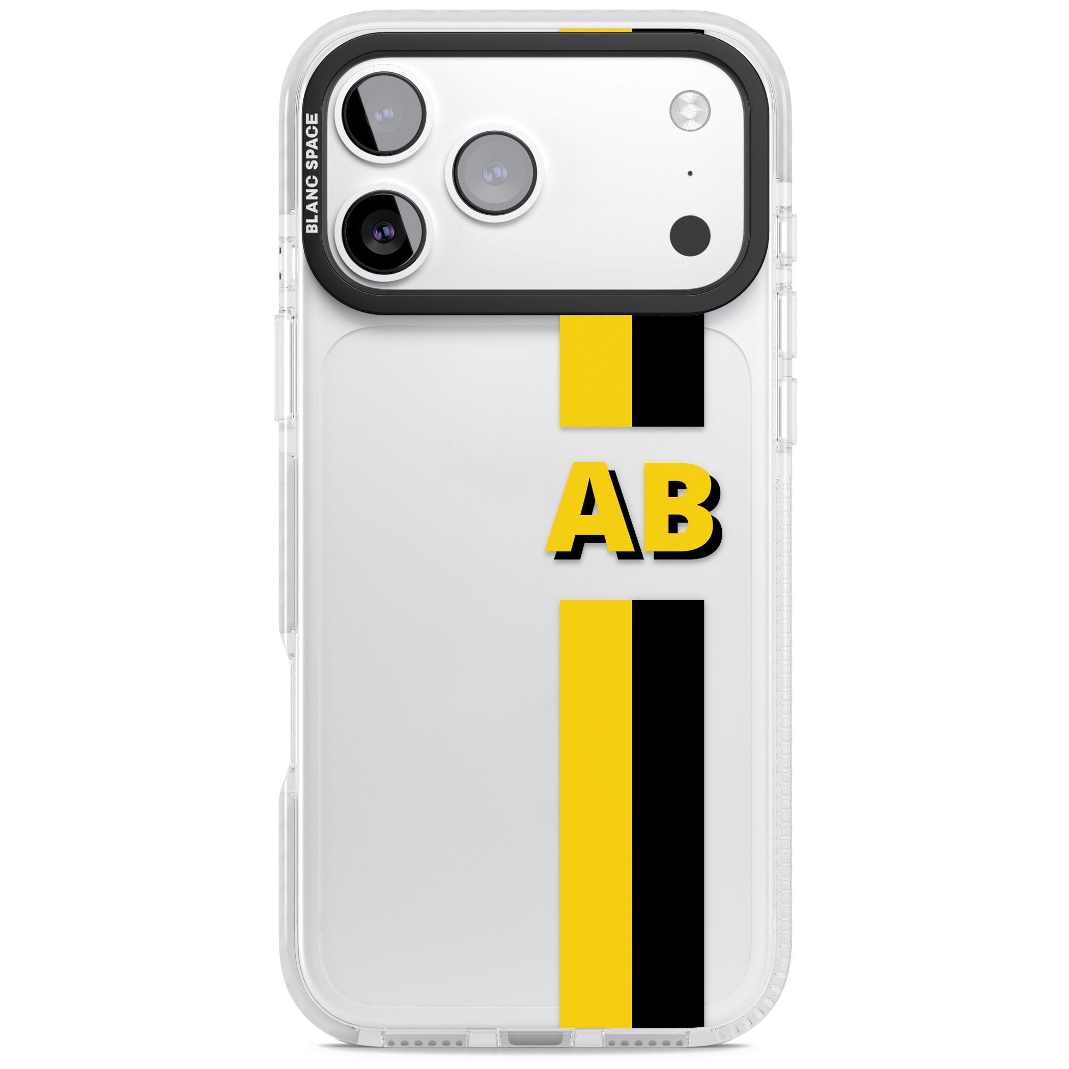 Personalised Bold Name Striped iPhone 17 Pro Max Impact Clear Phone Case