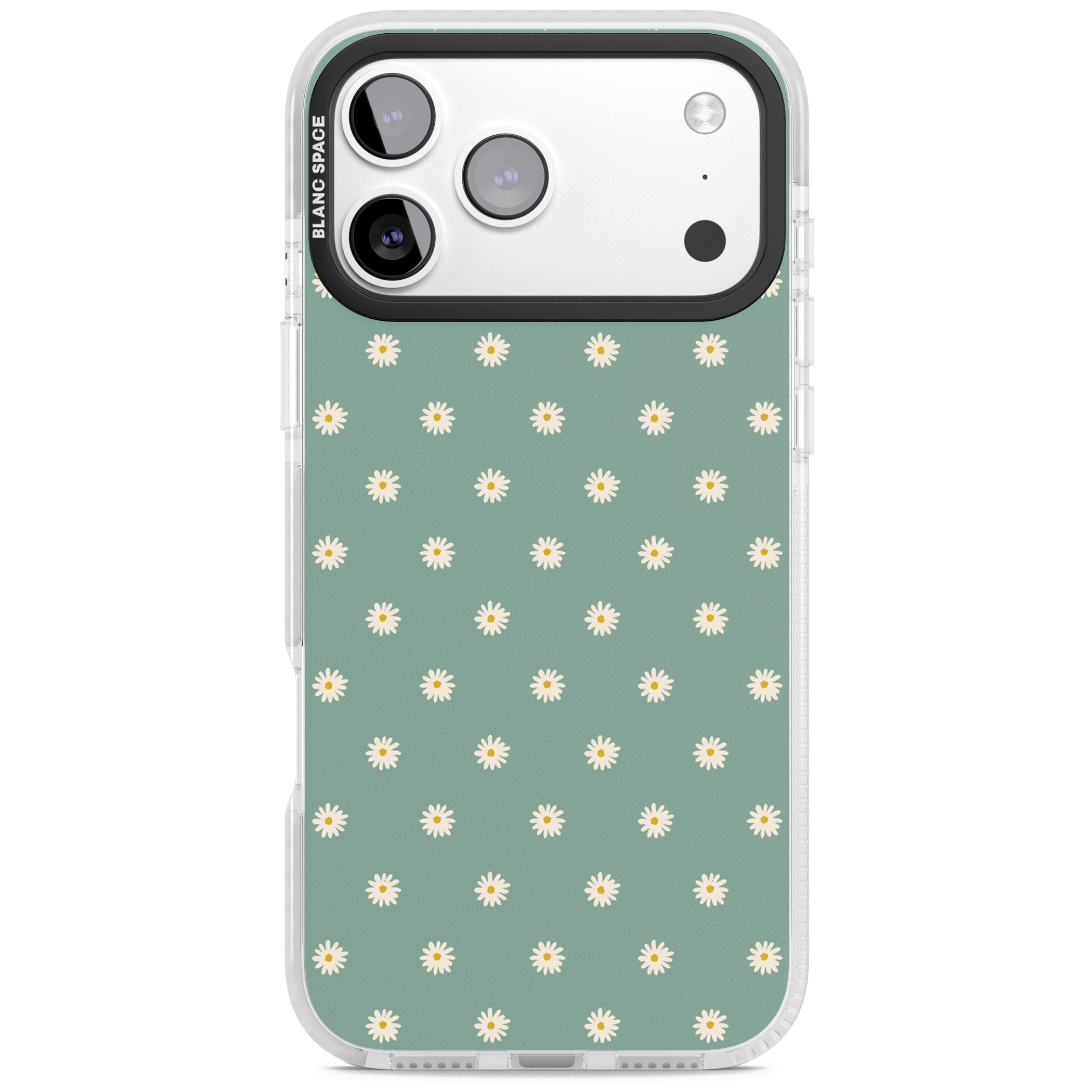 Sage Daisy Floral iPhone 17 Pro Impact Clear Phone Case