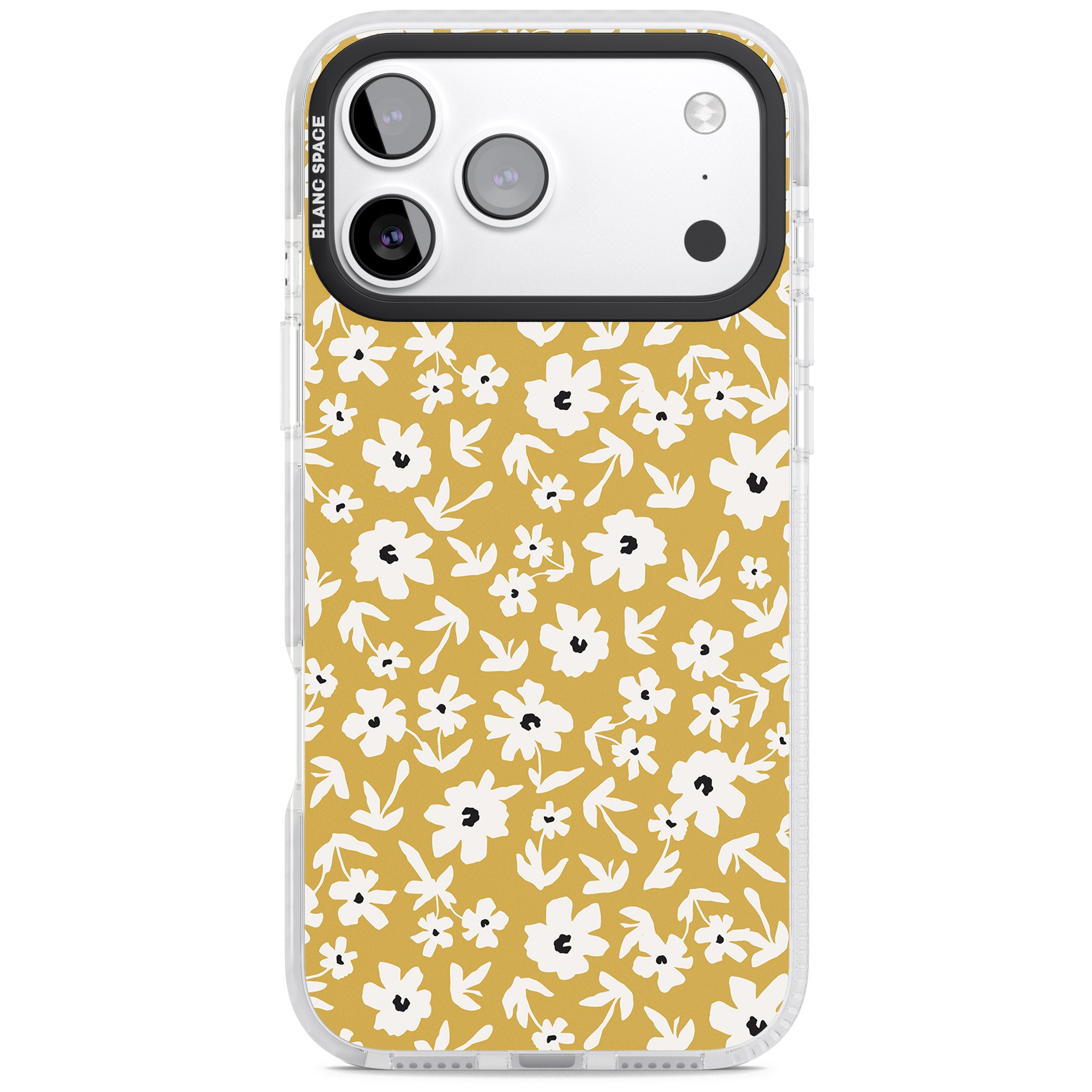 Mustard Floral iPhone 17 Pro Impact Clear Phone Case
