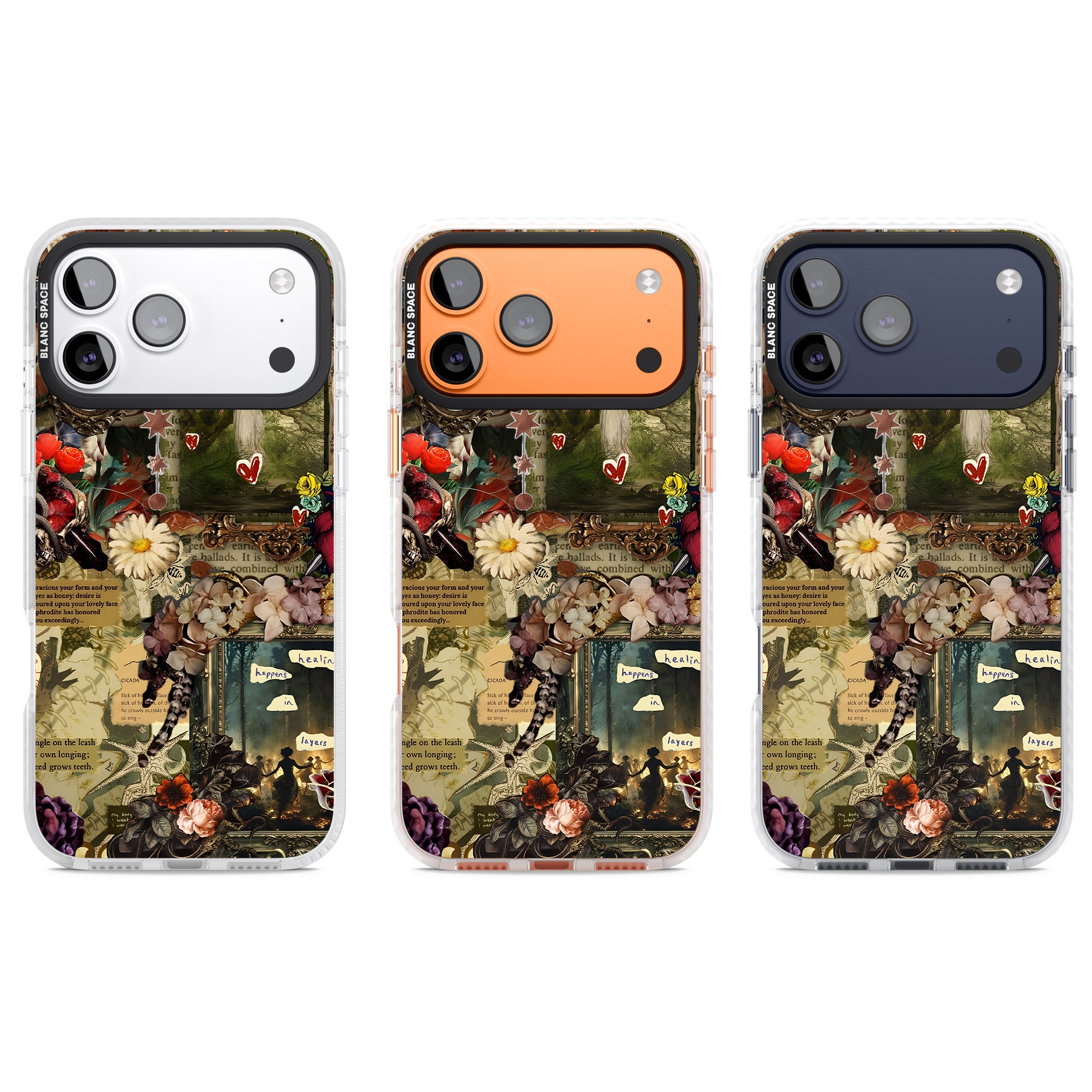 Textbook Romance Collage iPhone 17 Pro Impact Clear Phone Case APT Impact Protection