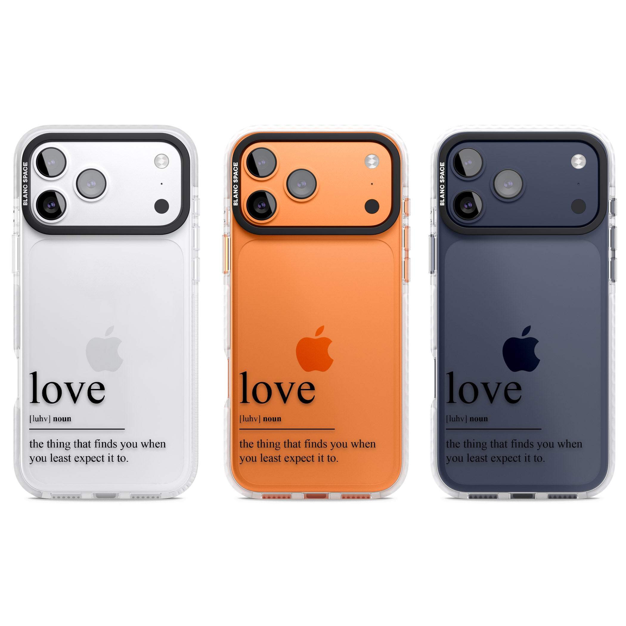 Love iPhone 17 Pro Impact Clear Phone Case APT Impact Protection