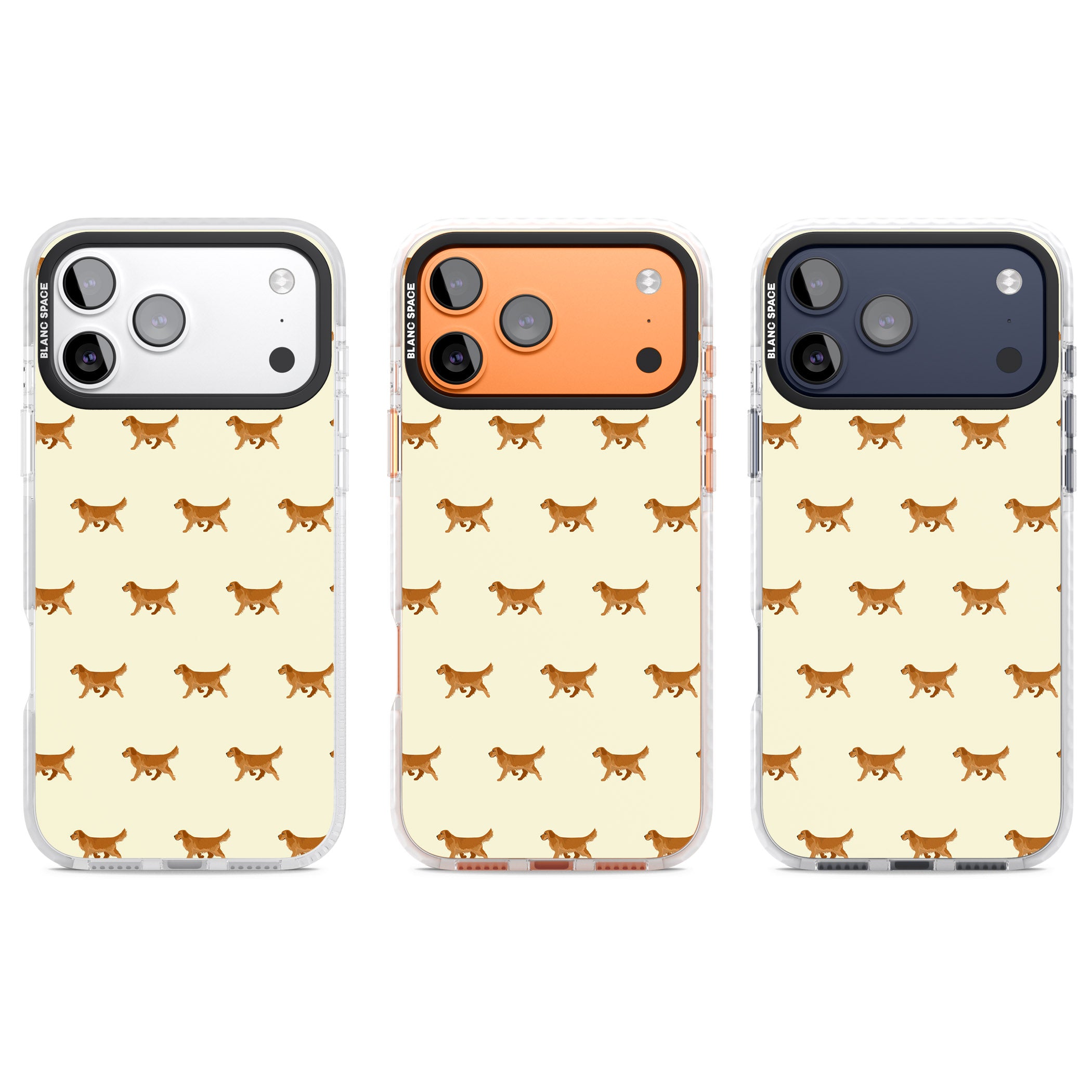 Golden Retriever Dog Pattern iPhone 17 Pro Impact Clear Phone Case APT Impact Protection