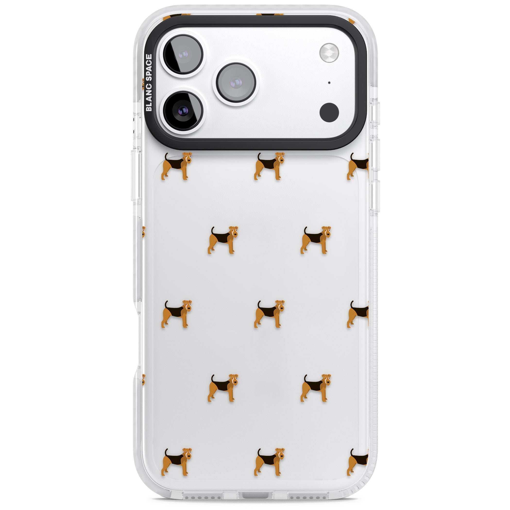 Airedale Terrier Dog Pattern iPhone 17 Pro Impact Clear Phone Case