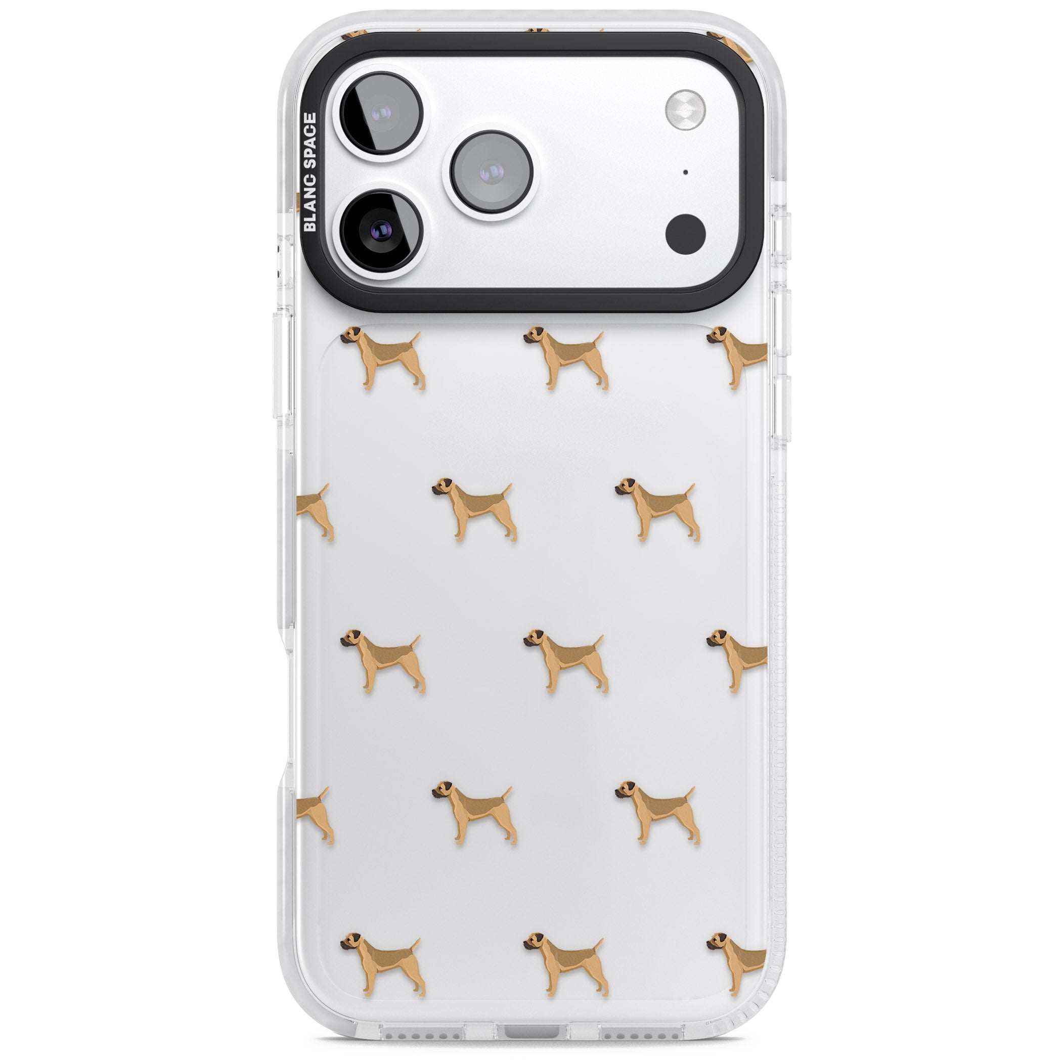 Border Terrier Dog Pattern iPhone 17 Pro Impact Clear Phone Case