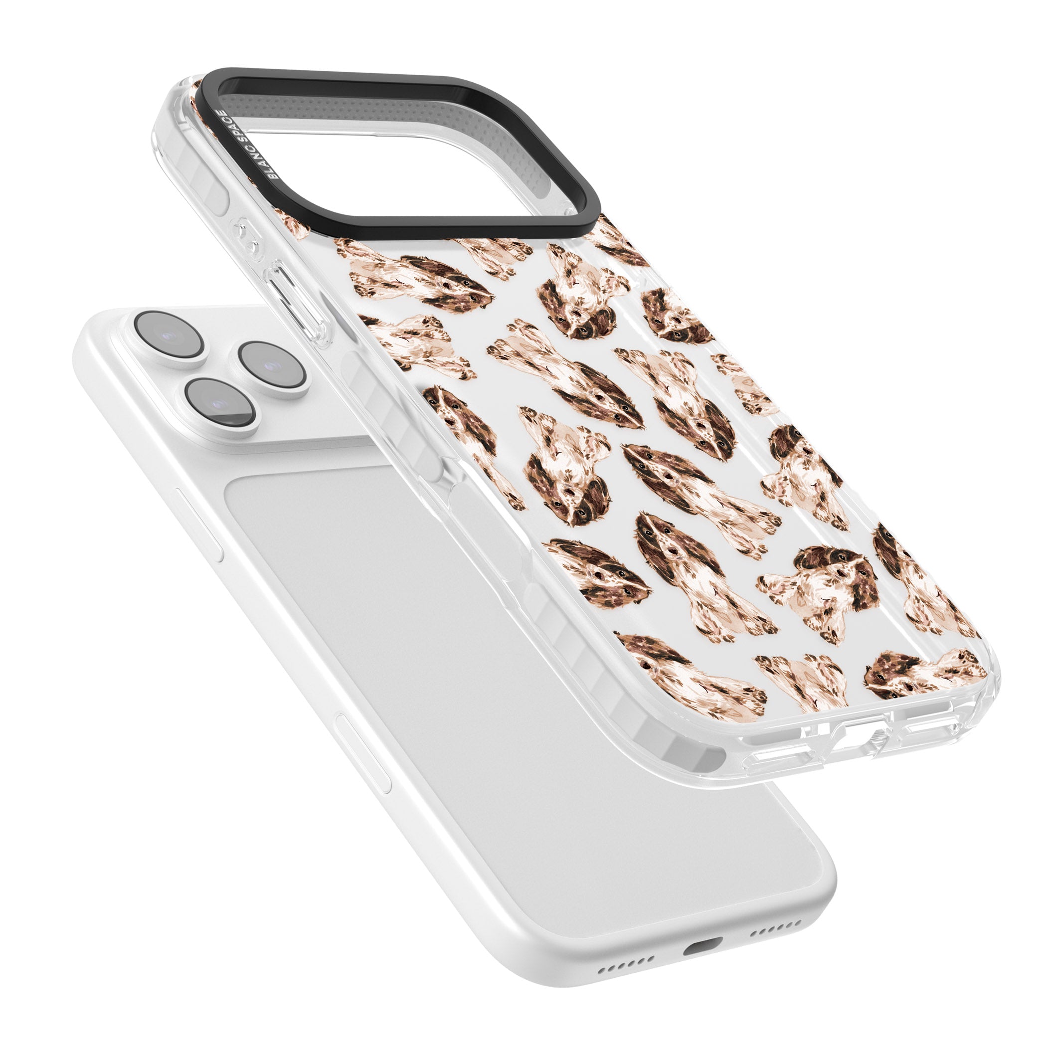 Cocker Spaniel (Brown) Watercolour Dog Pattern iPhone 17 Pro Impact Clear Phone Case Colours