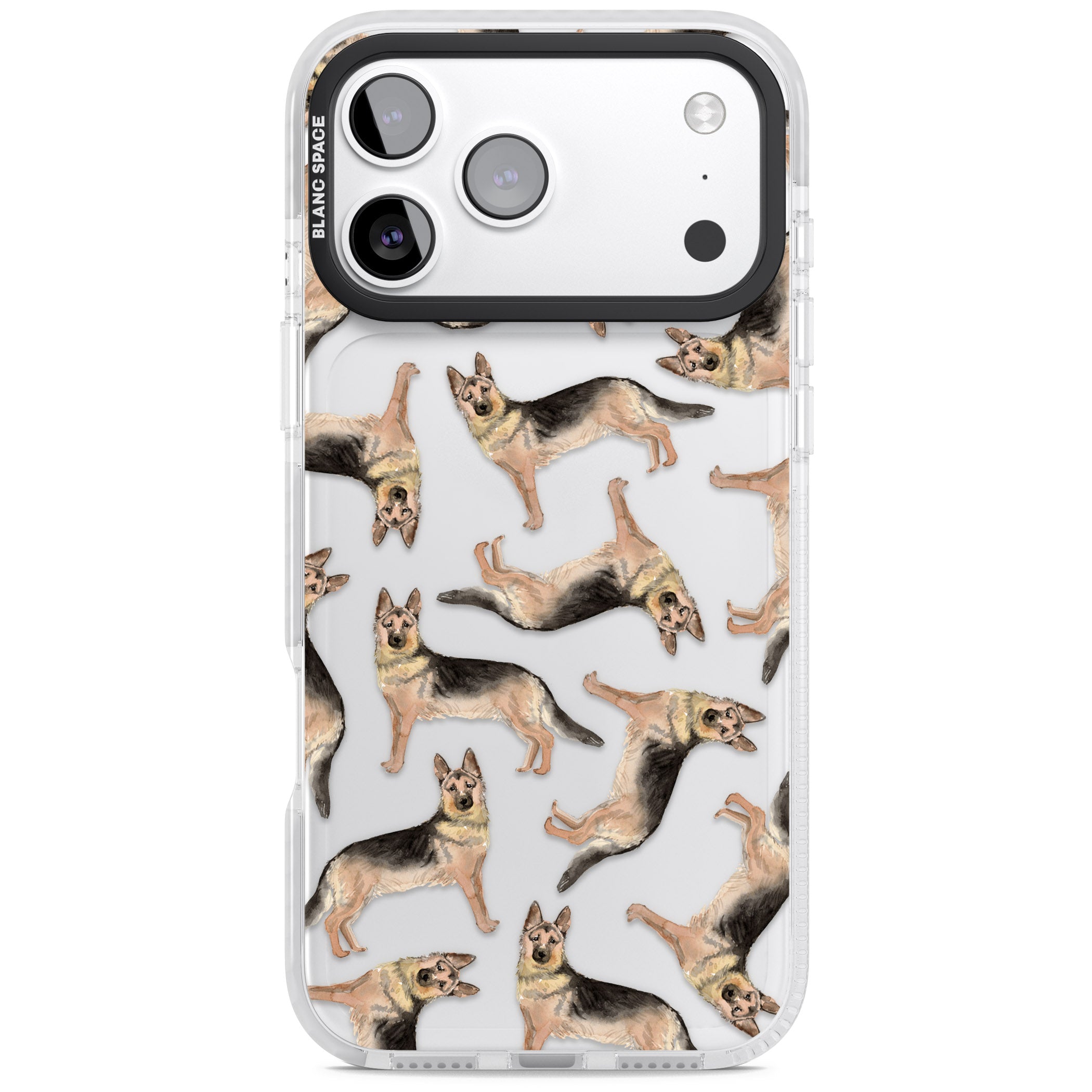 German Shepherd Pattern Classic iPhone 17 Pro Impact Clear Phone Case