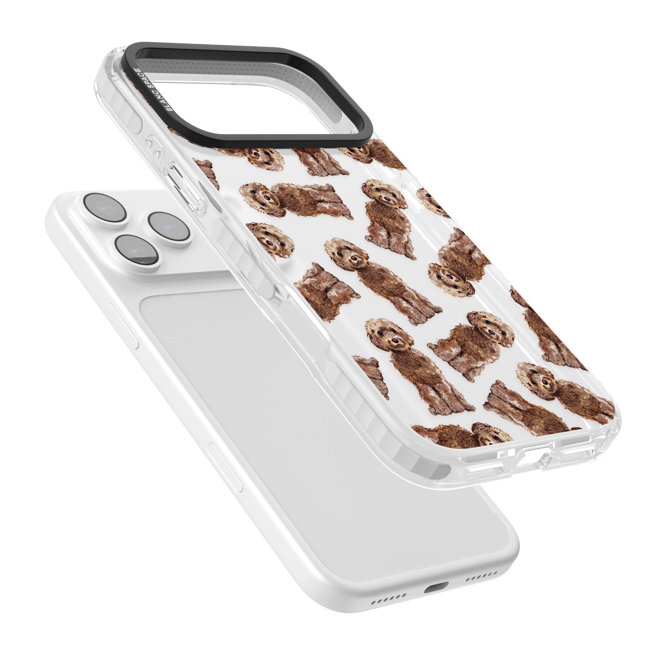 Brown Dog Pattern iPhone 17 Pro Impact Clear Phone Case Colours