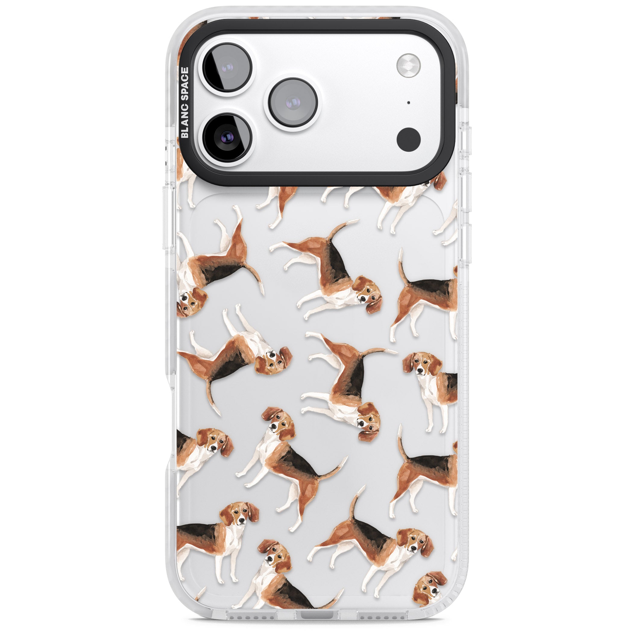 Beagle Watercolor Pattern iPhone 17 Pro Impact Clear Phone Case