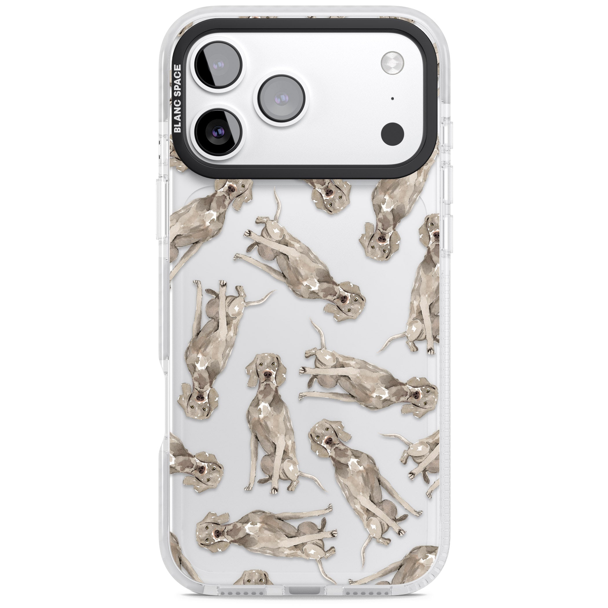 Weimaraner Watercolor Dog iPhone 17 Pro Impact Clear Phone Case