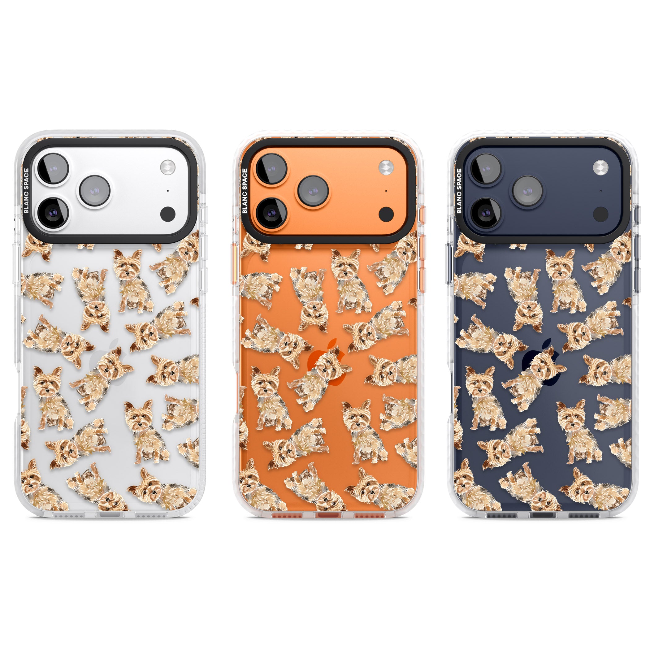 Yorkshire Terrier Dog Pattern iPhone 17 Pro Impact Clear Phone Case APT Impact Protection
