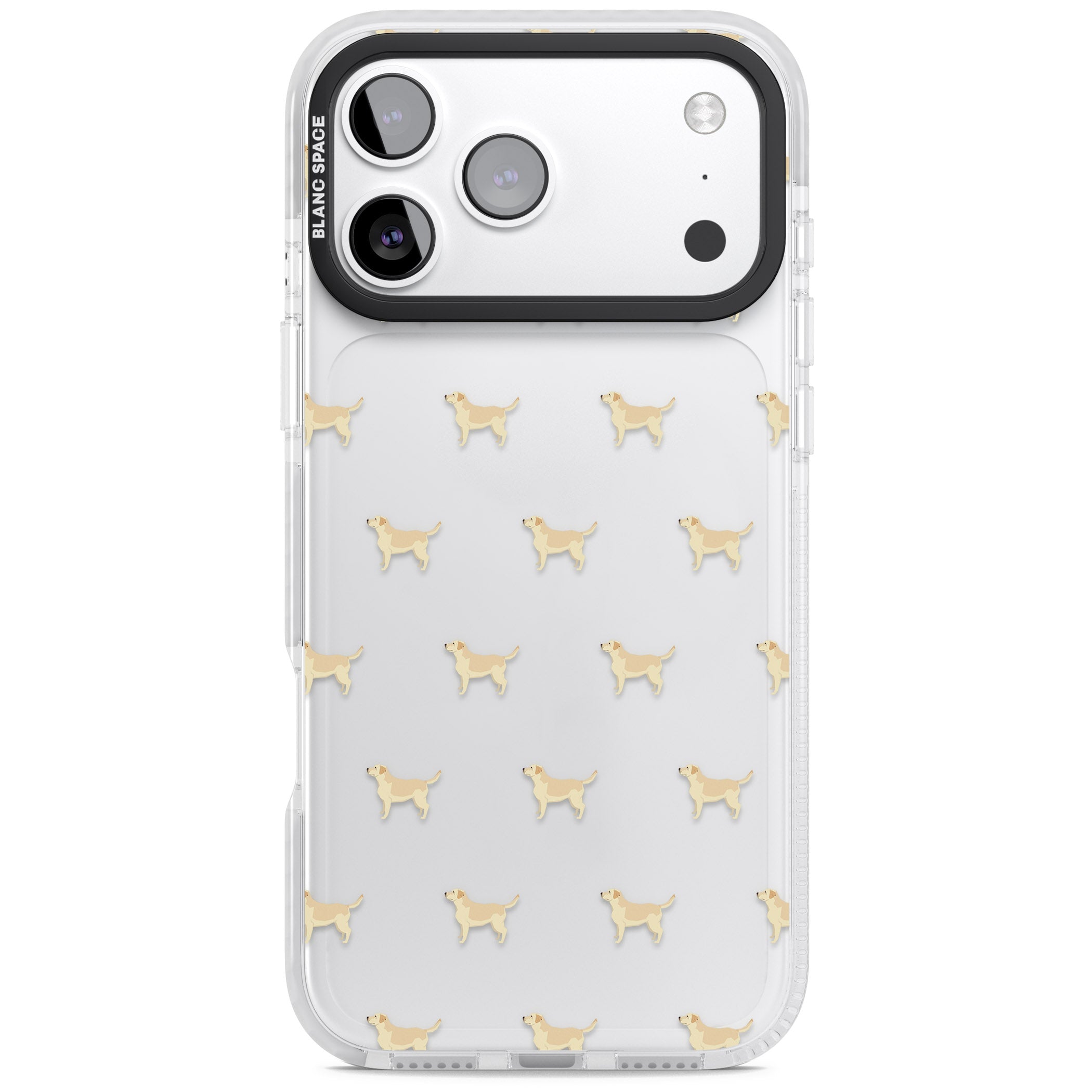 Tan Labrador Dog Pattern iPhone 17 Pro Impact Clear Phone Case