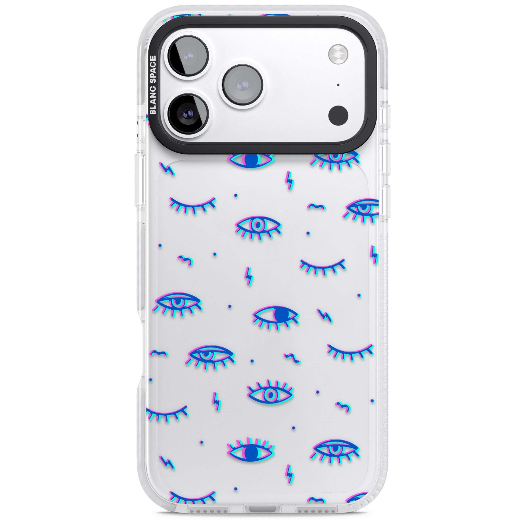 Duotone Psychedelic Eyes iPhone 17 Pro Impact Clear Phone Case