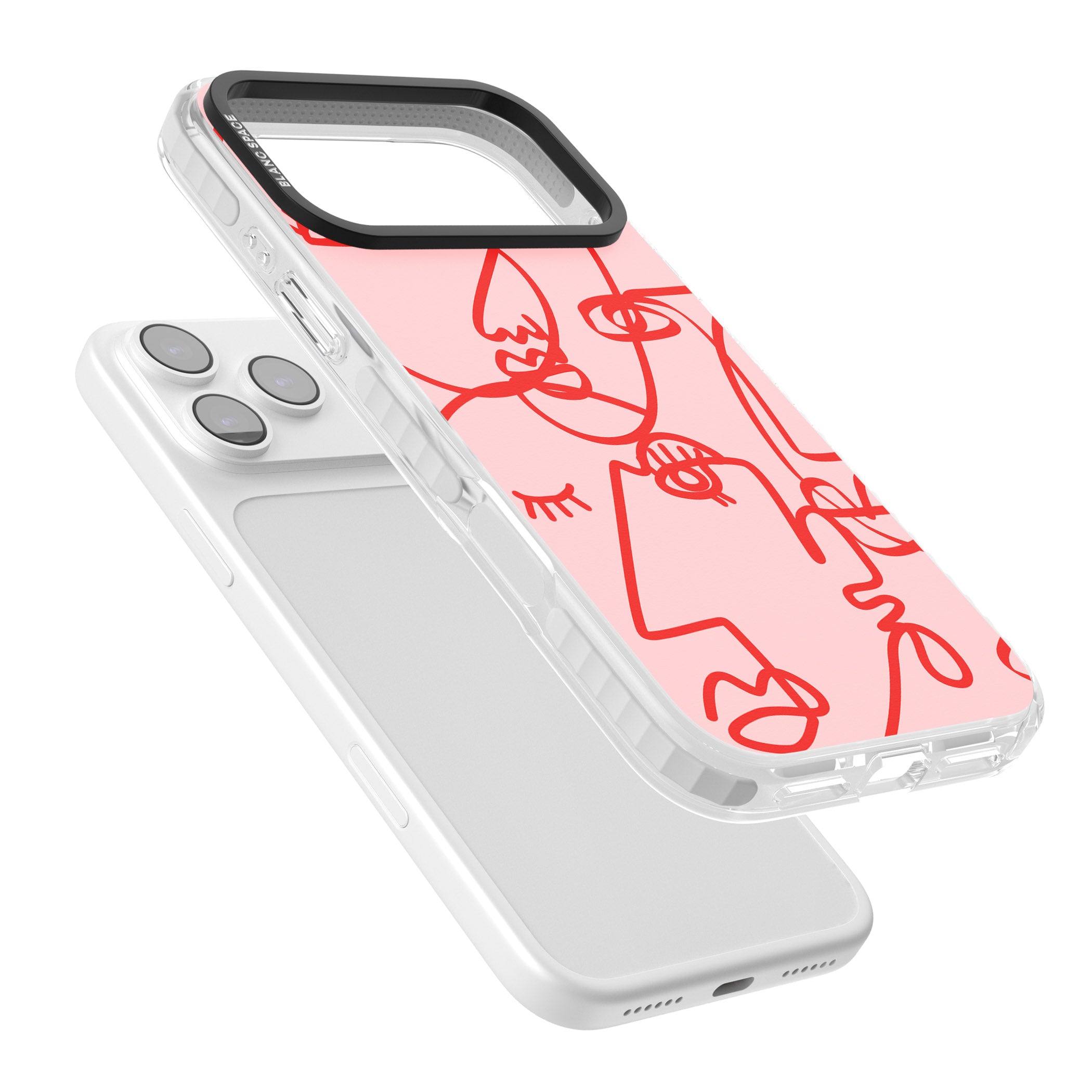 Red Line Art iPhone 17 Pro Impact Clear Phone Case Colours