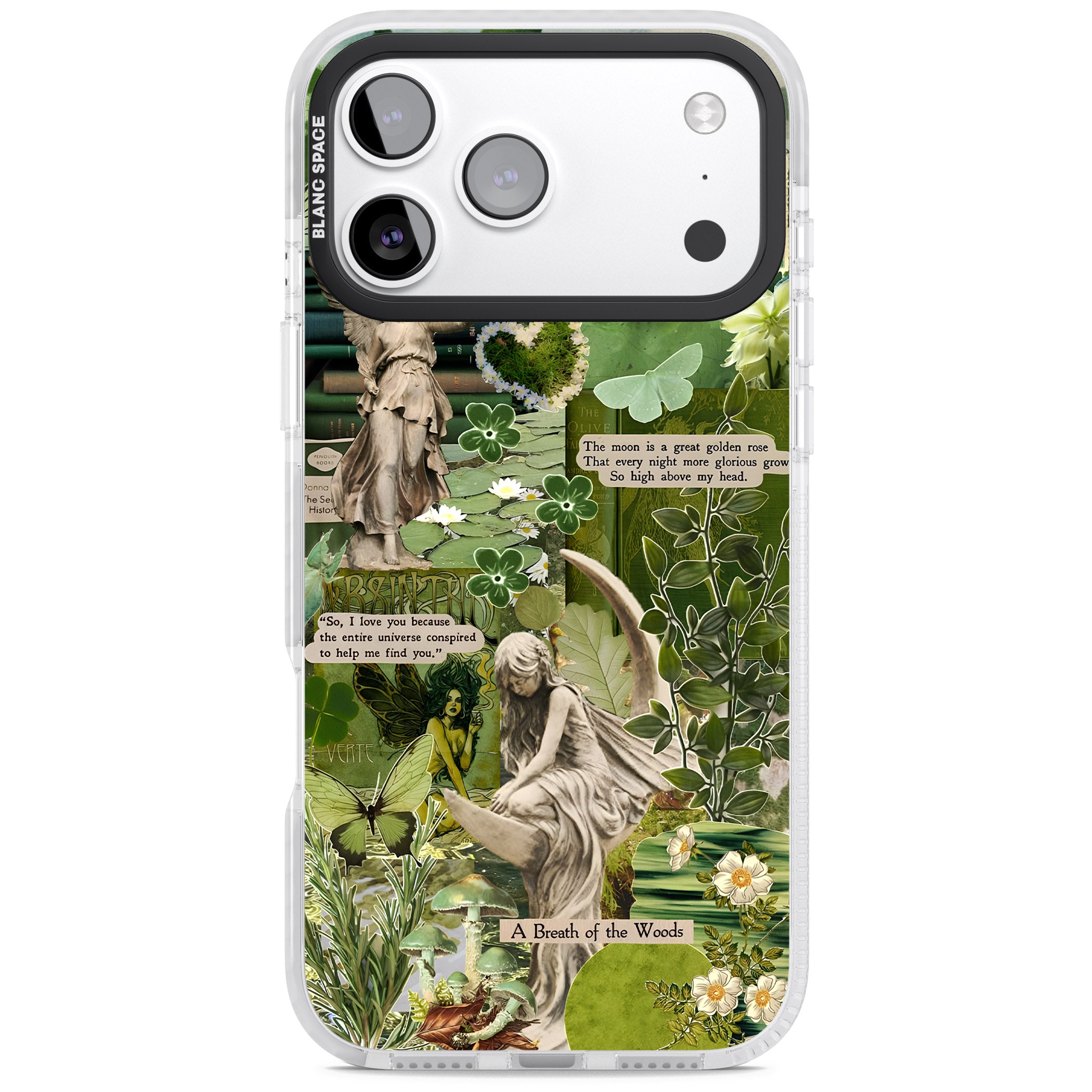 Enchanted Forest Green iPhone 17 Pro Impact Clear Phone Case