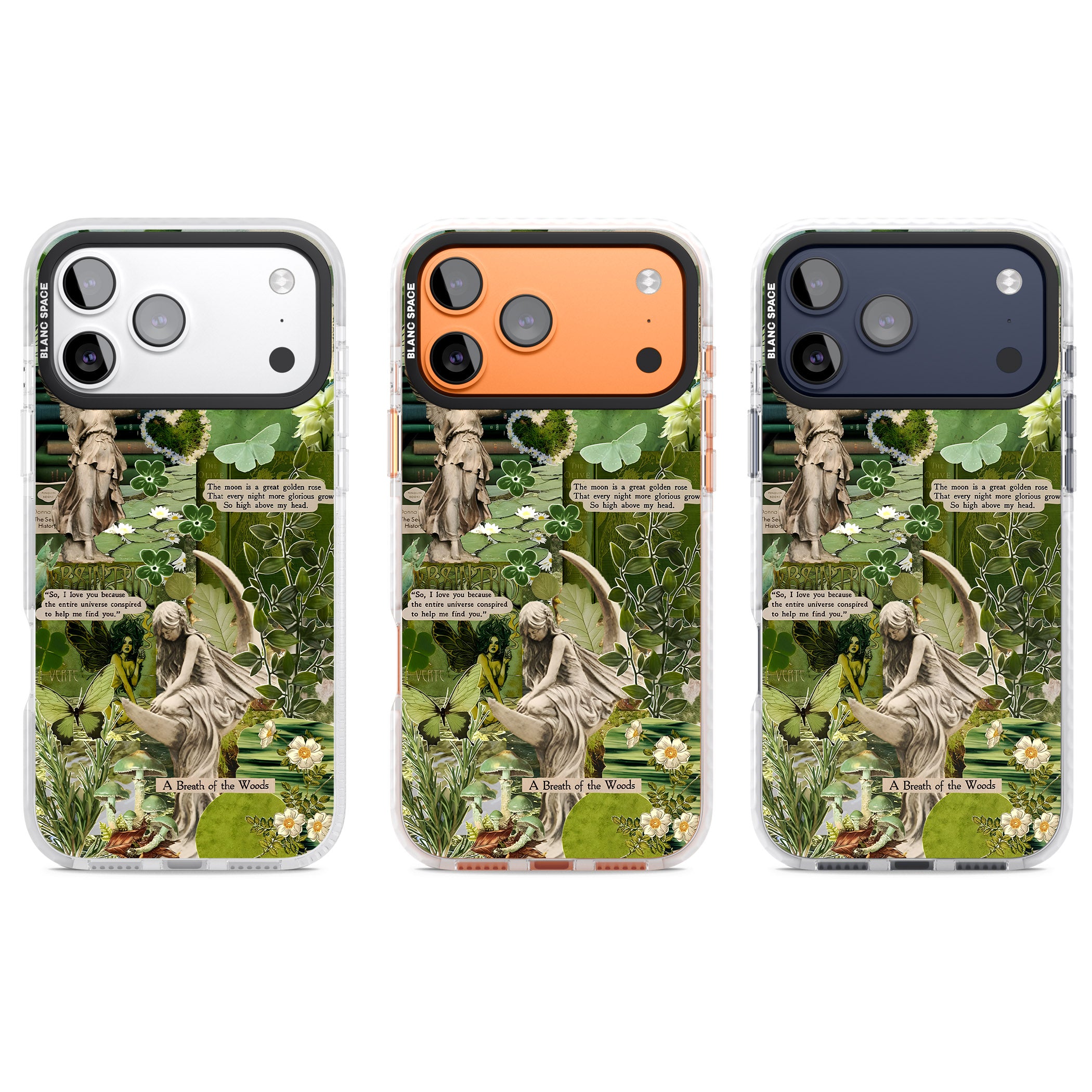 Enchanted Forest Green iPhone 17 Pro Impact Clear Phone Case APT Impact Protection