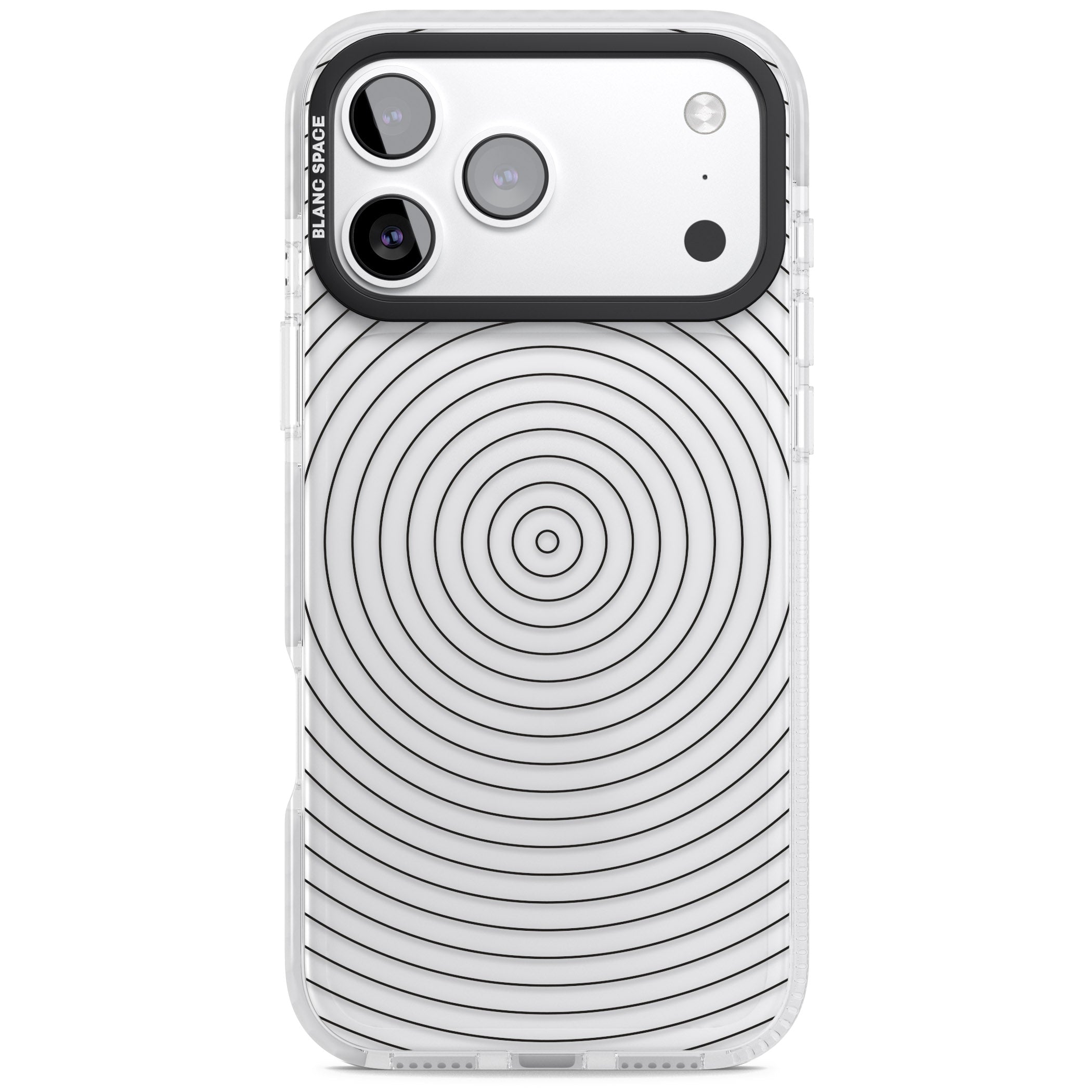 Concentric Lines: Monochrome Vibes iPhone 17 Pro Impact Clear Phone Case
