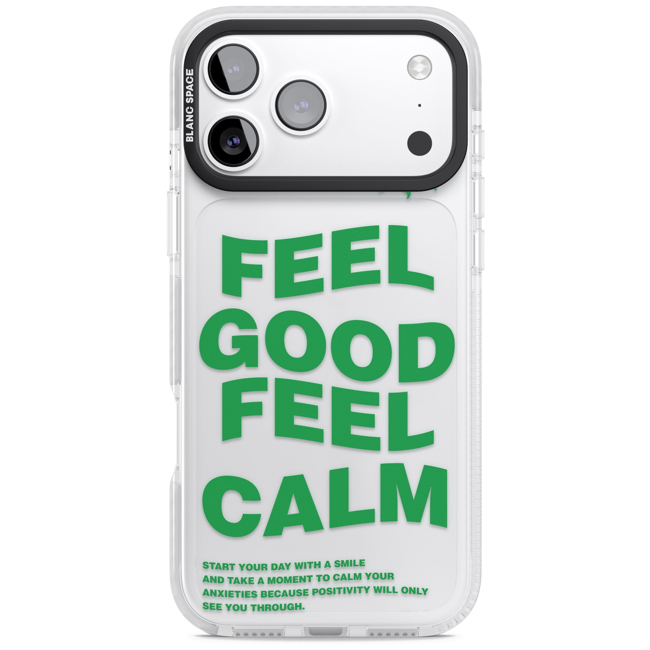 Feel Good Feel Calm (Green) iPhone 17 Pro Impact Clear Phone Case