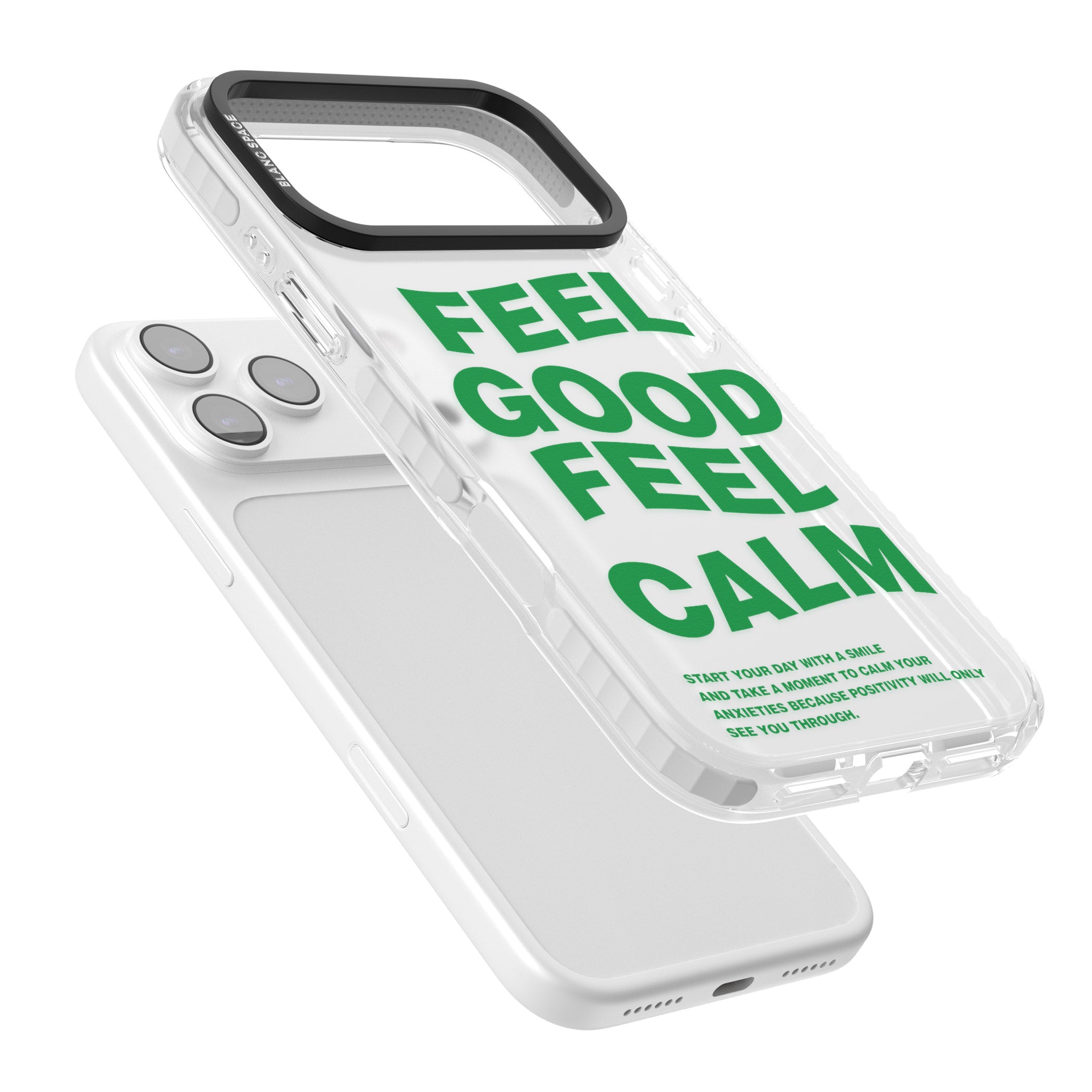 Feel Good Feel Calm (Green) iPhone 17 Pro Impact Clear Phone Case Colours