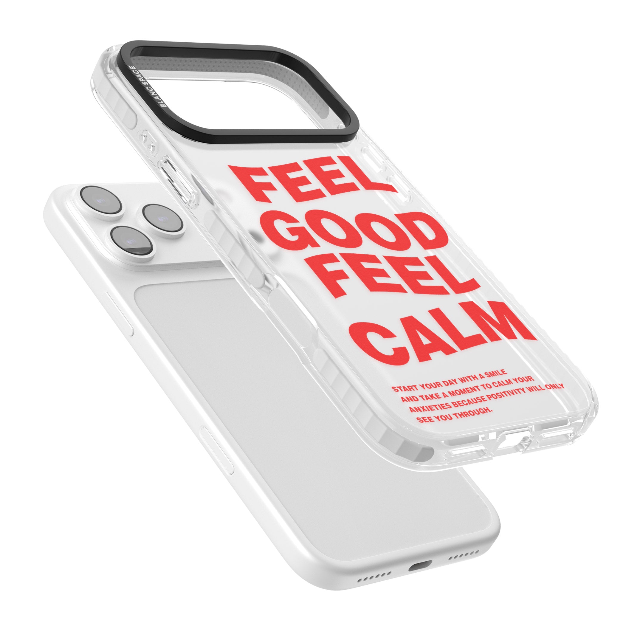 Feel Good Feel Calm (Red) iPhone 17 Pro Max Impact Clear Phone Case Colours