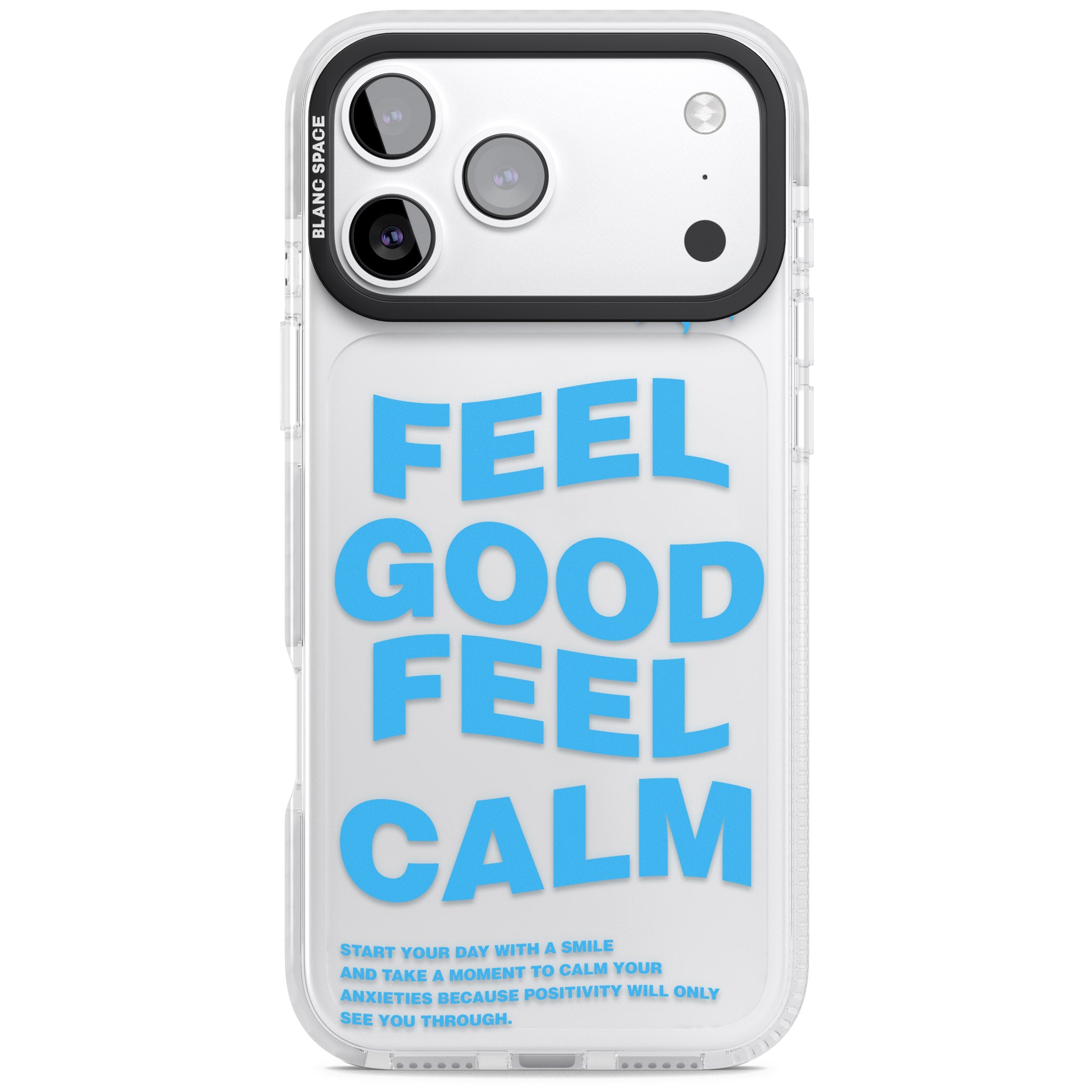 Feel Good Feel Calm (Blue) iPhone 17 Pro Impact Clear Phone Case