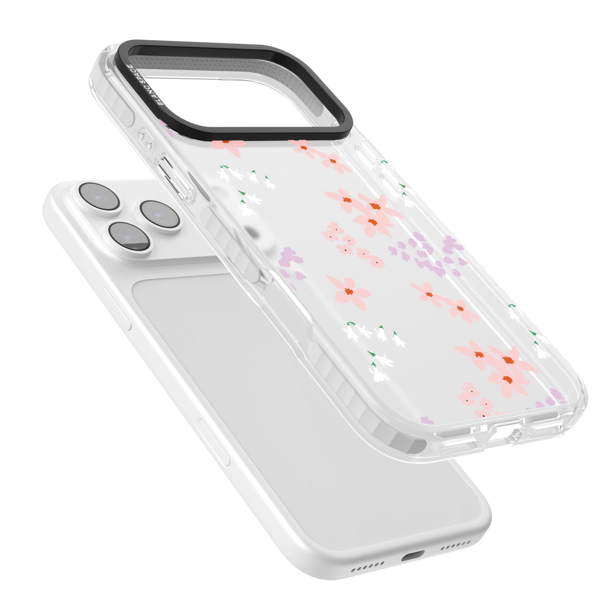 Pink & Purple Flower Mix iPhone 17 Pro Impact Clear Phone Case Colours
