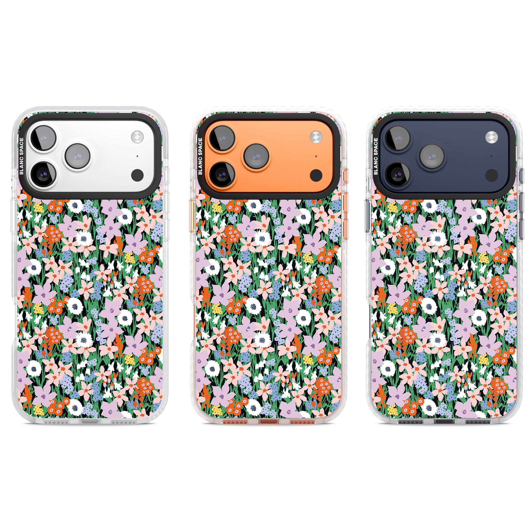Jazzy Floral Mix iPhone 17 Pro Impact Clear Phone Case APT Impact Protection