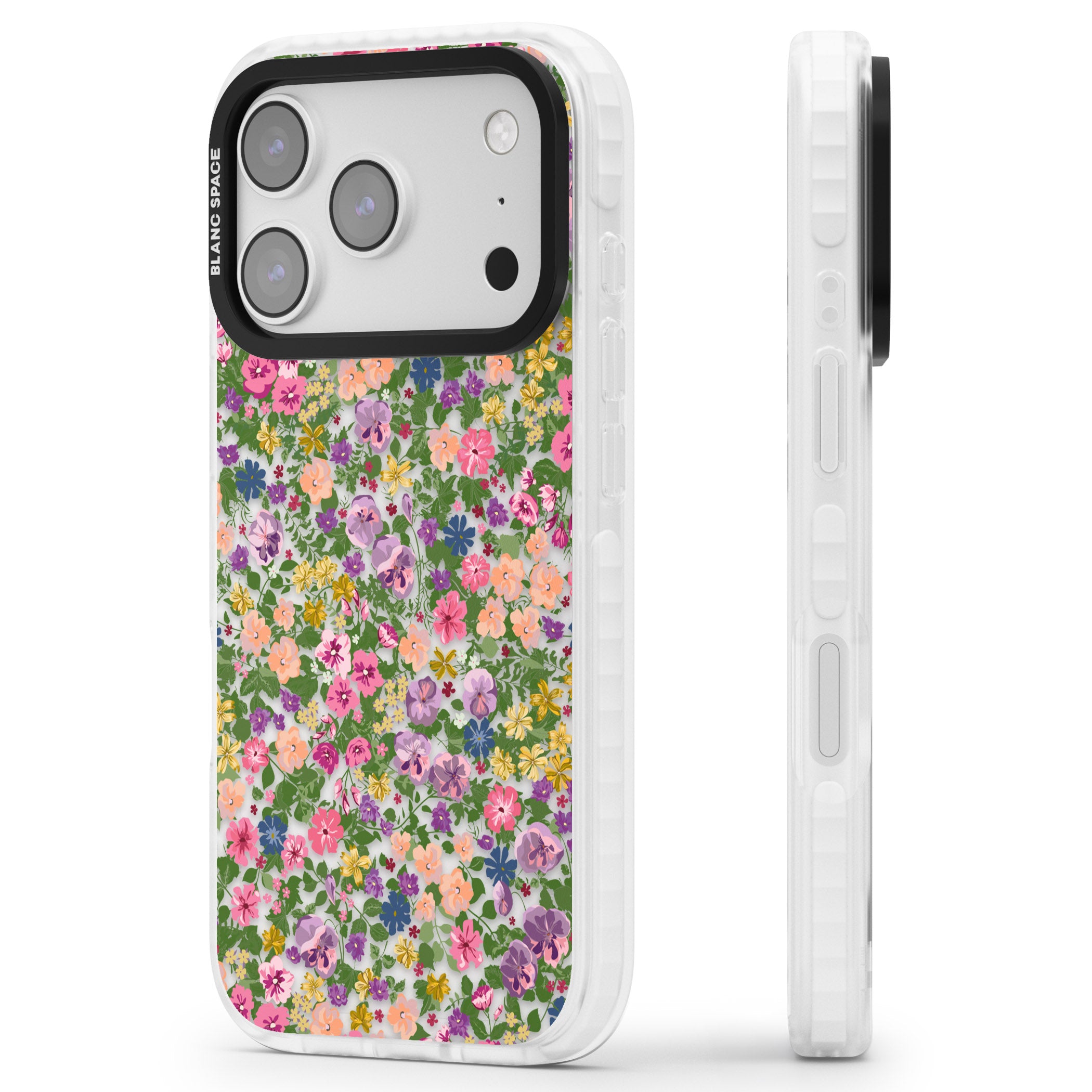 Lake Como Meadow iPhone 17 Pro Impact Clear Phone Case Side Profile