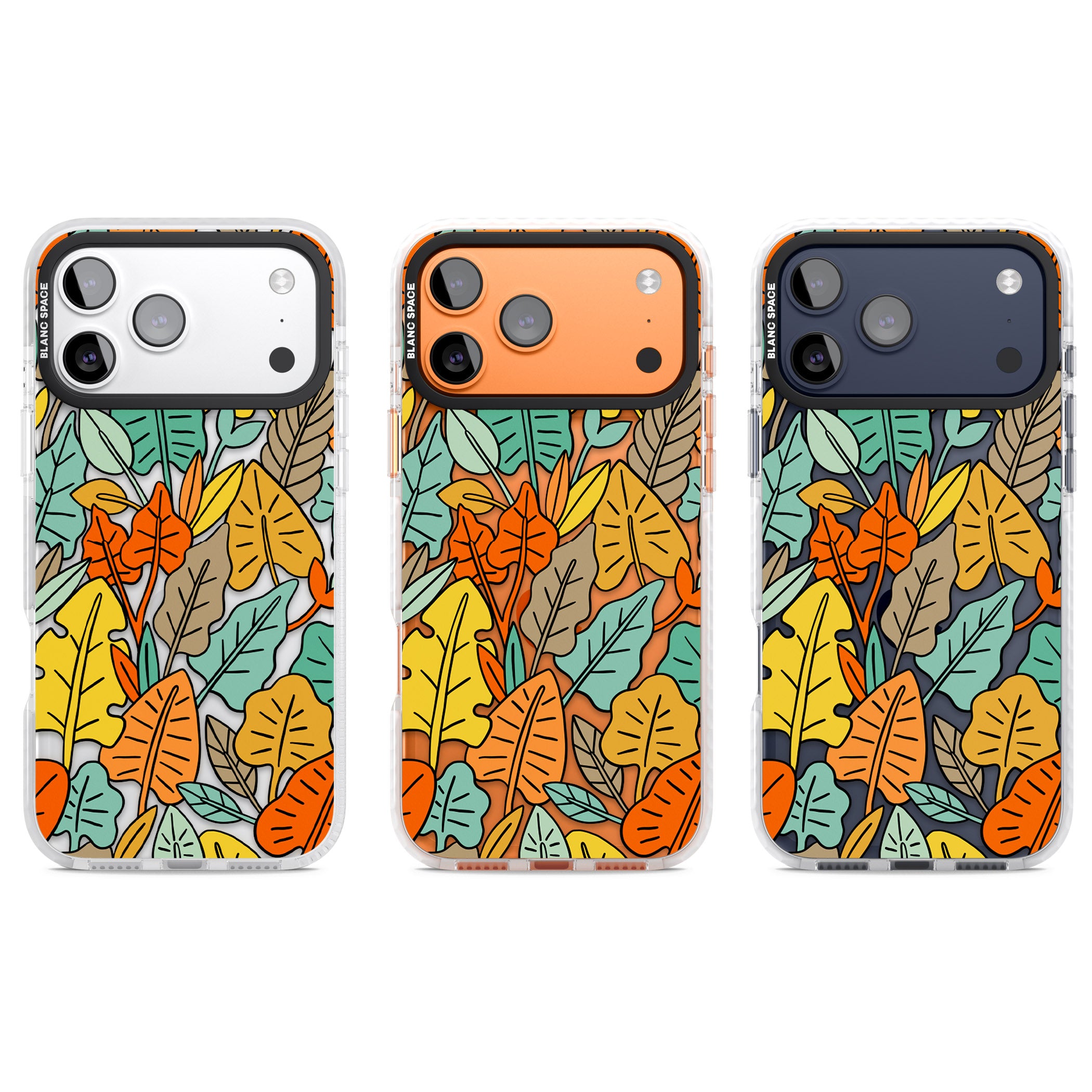 Pastel Toned Autumn Leaves iPhone 17 Pro Impact Clear Phone Case APT Impact Protection