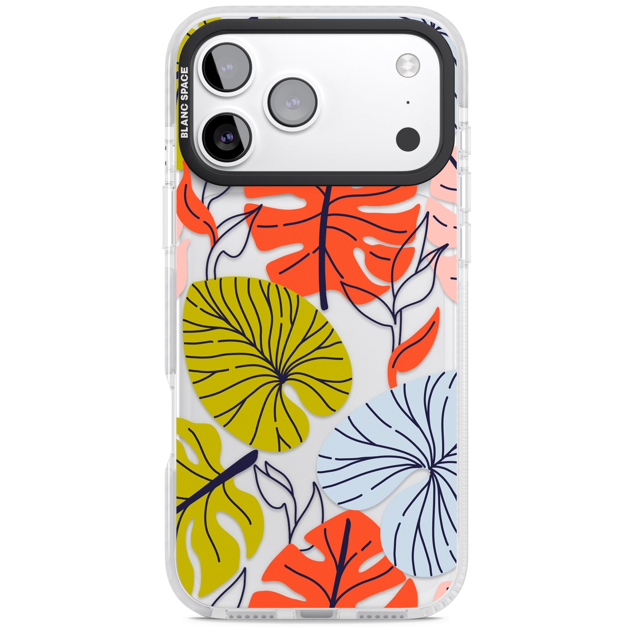 Retro Leaves iPhone 17 Pro Impact Clear Phone Case