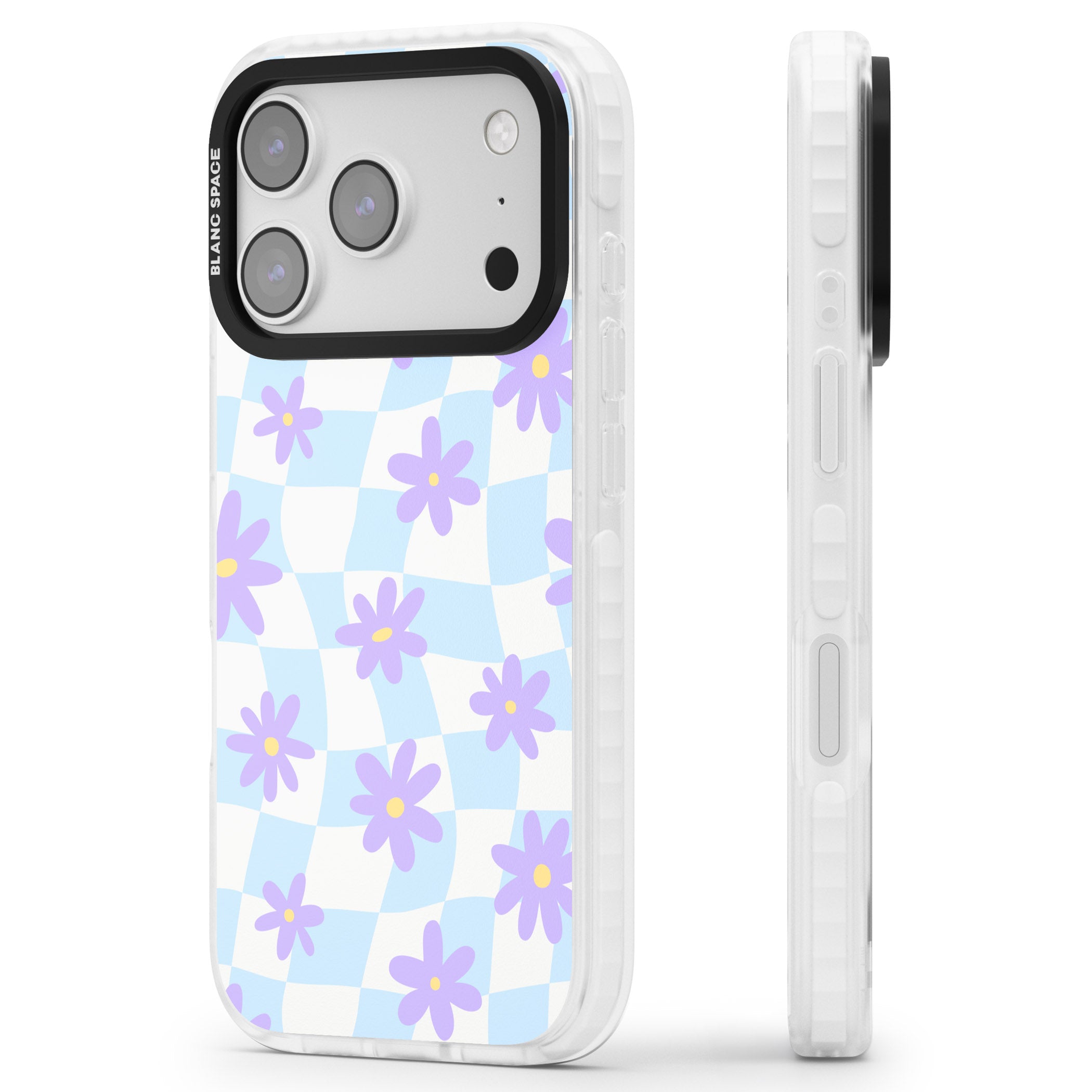 Serene Skies & Flowers iPhone 17 Pro Impact Clear Phone Case Side Profile