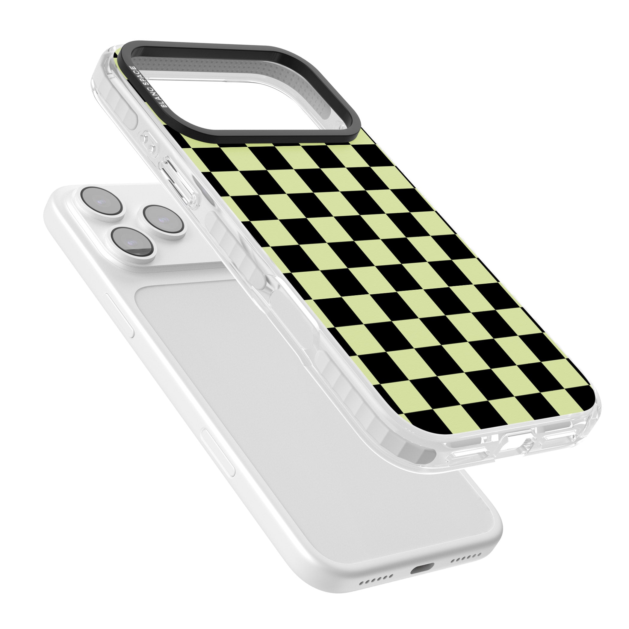 Black & Lime Check iPhone 17 Pro Impact Clear Phone Case Colours