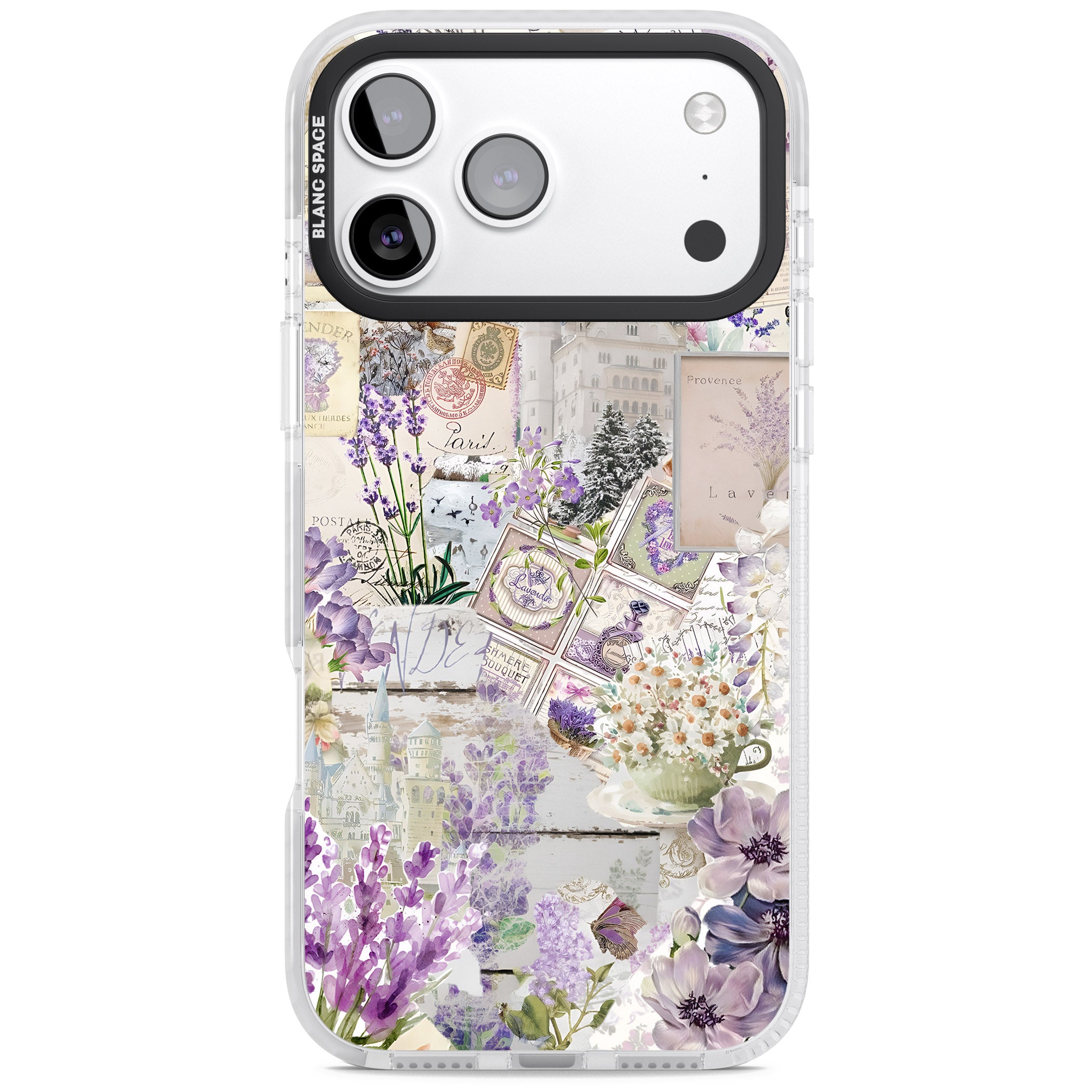 Soft Lavender Collage iPhone 17 Pro Impact Clear Phone Case