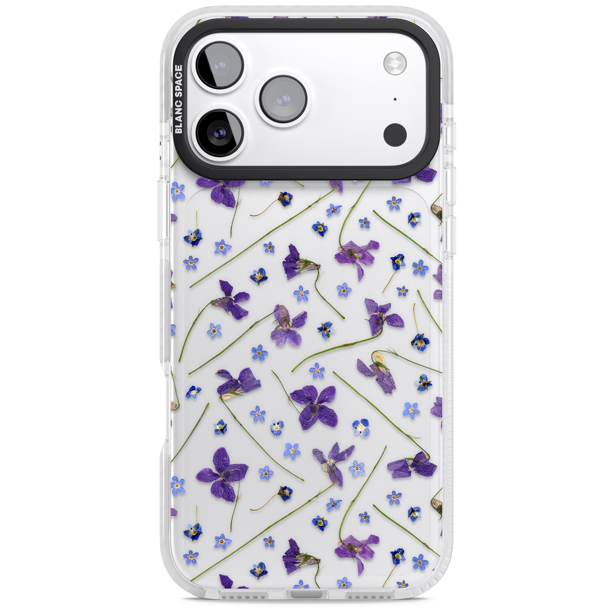 Pressed Violet Flower iPhone 17 Pro Impact Clear Phone Case
