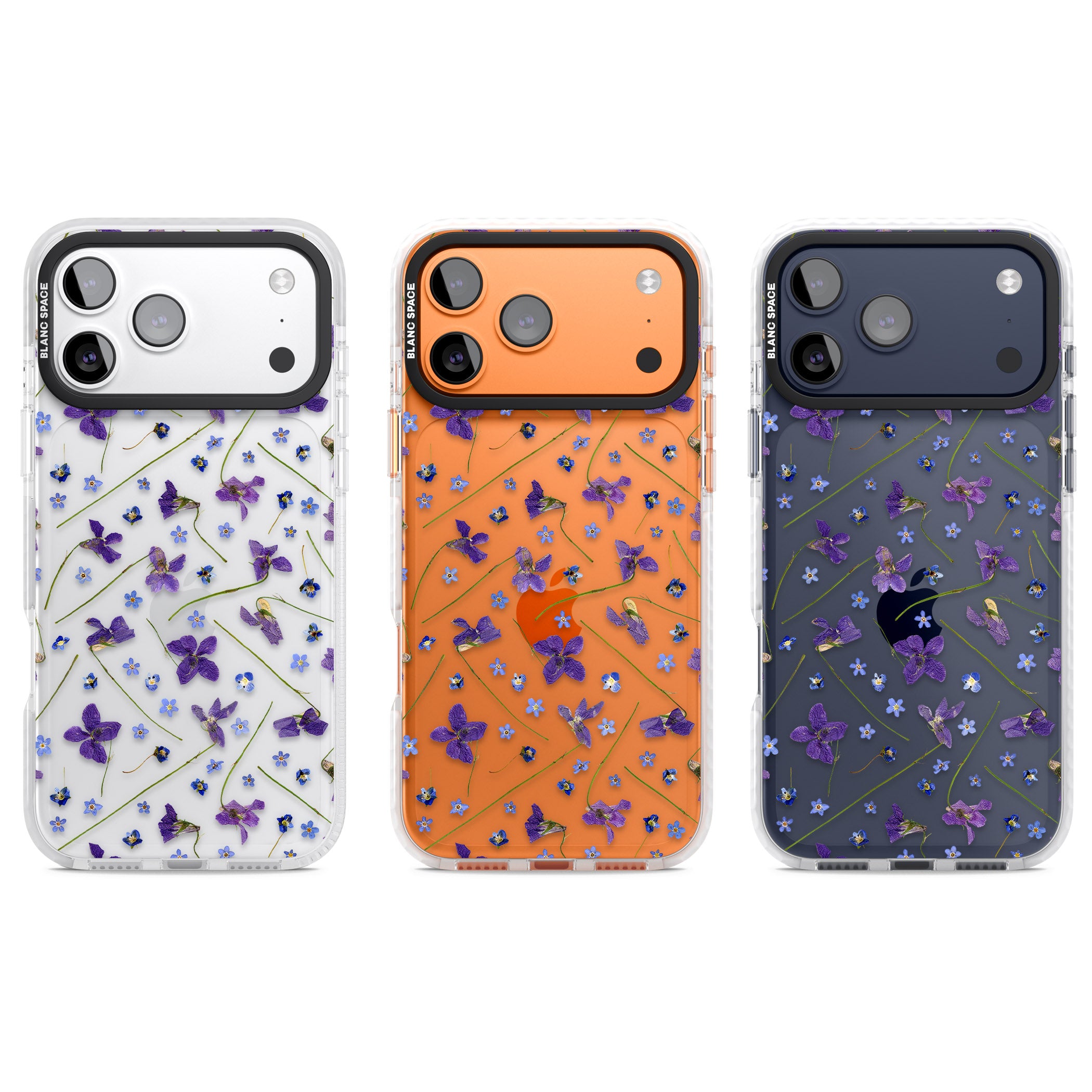 Pressed Violet Flower iPhone 17 Pro Impact Clear Phone Case APT Impact Protection