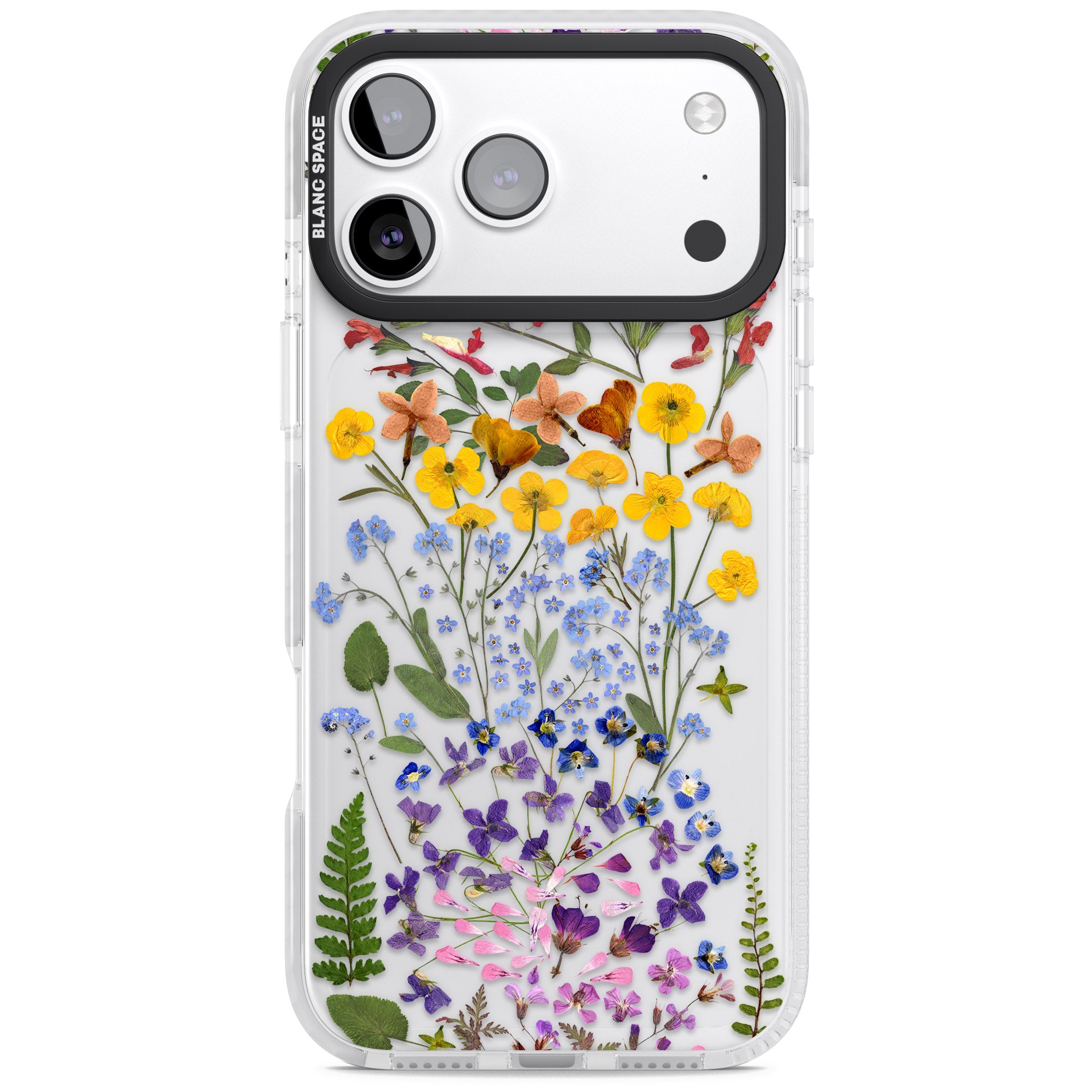 Pressed Wildflower Stripe iPhone 17 Pro Impact Clear Phone Case