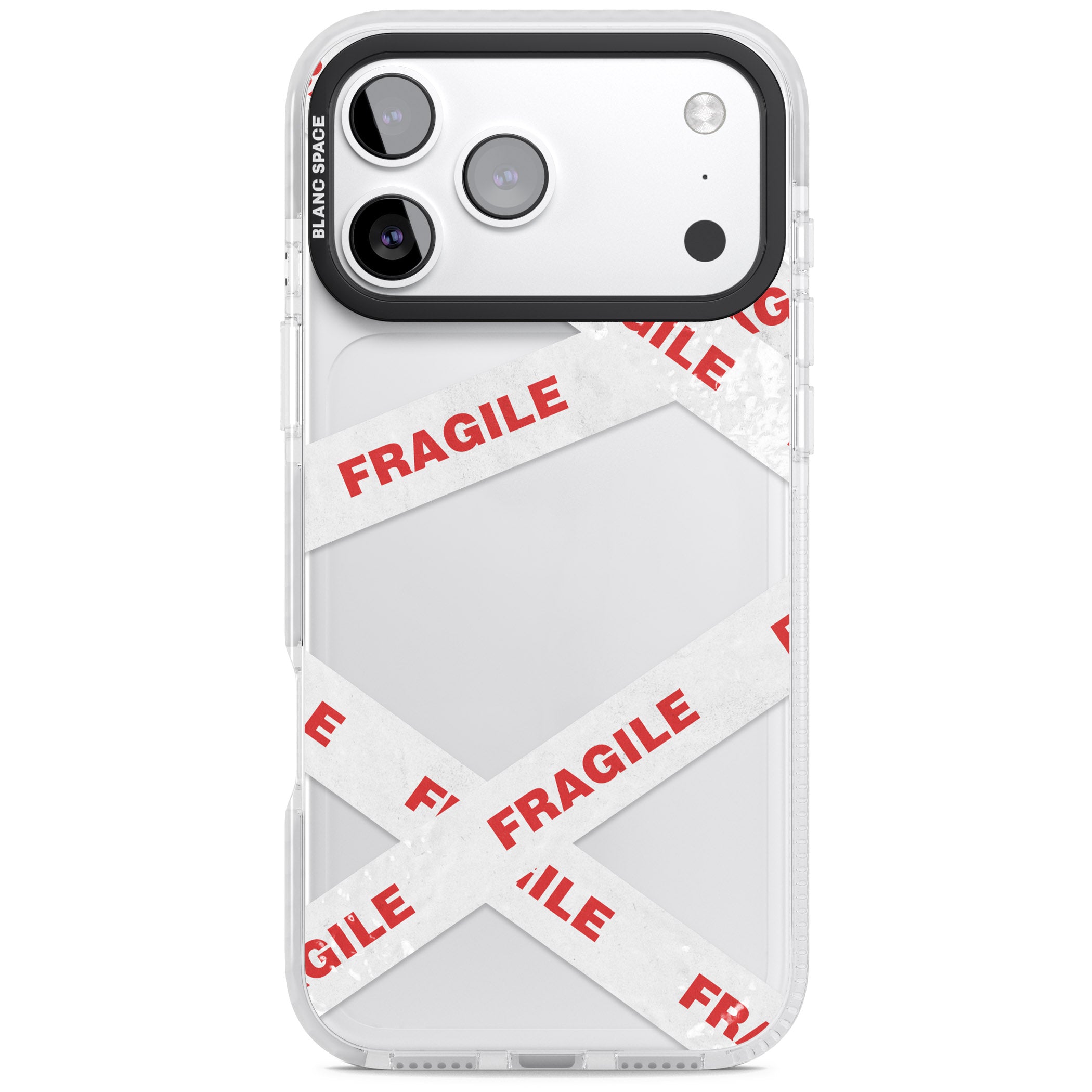 Fragile Tape iPhone 17 Pro Max Impact Clear Phone Case