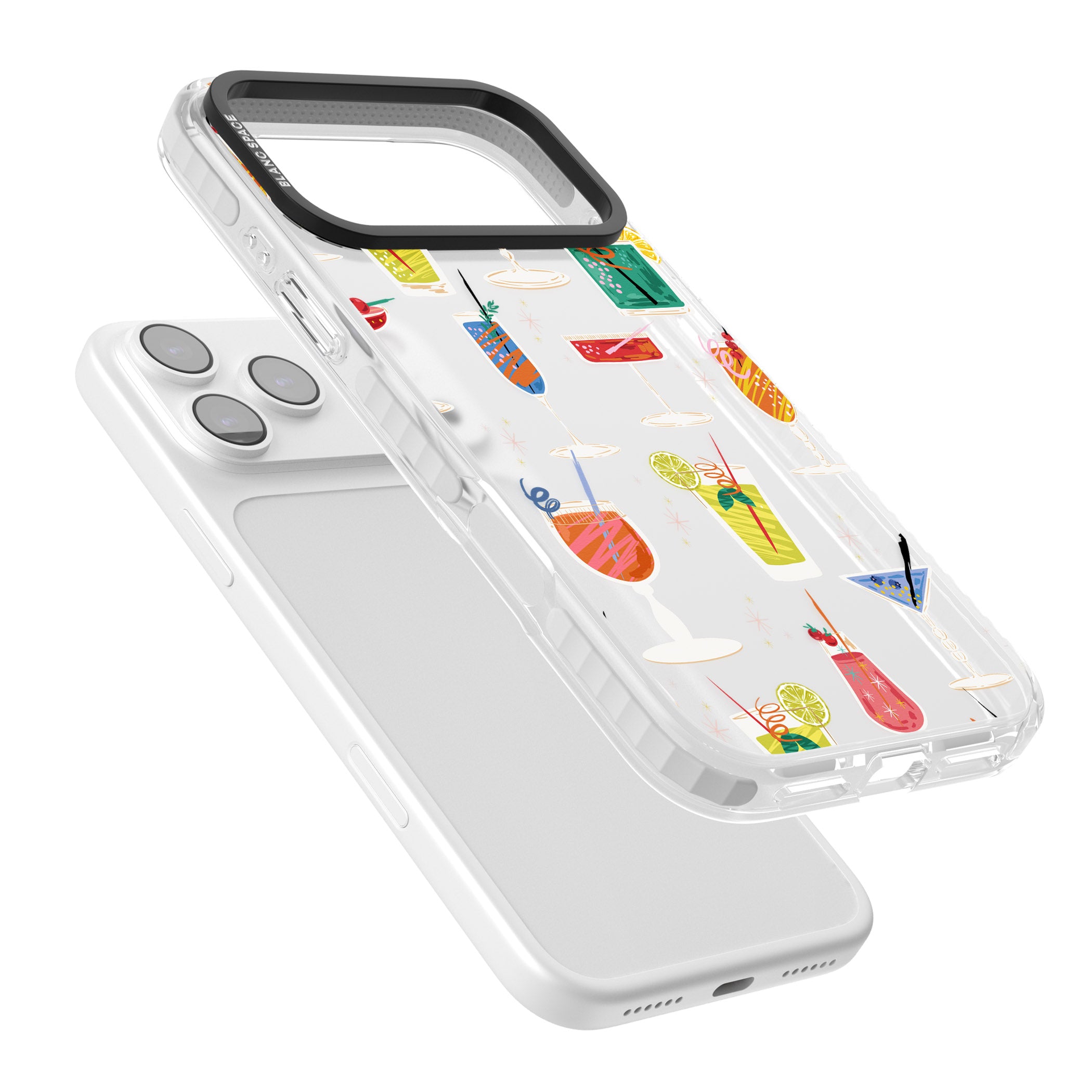 Retro Cocktails iPhone 17 Pro Impact Clear Phone Case Colours