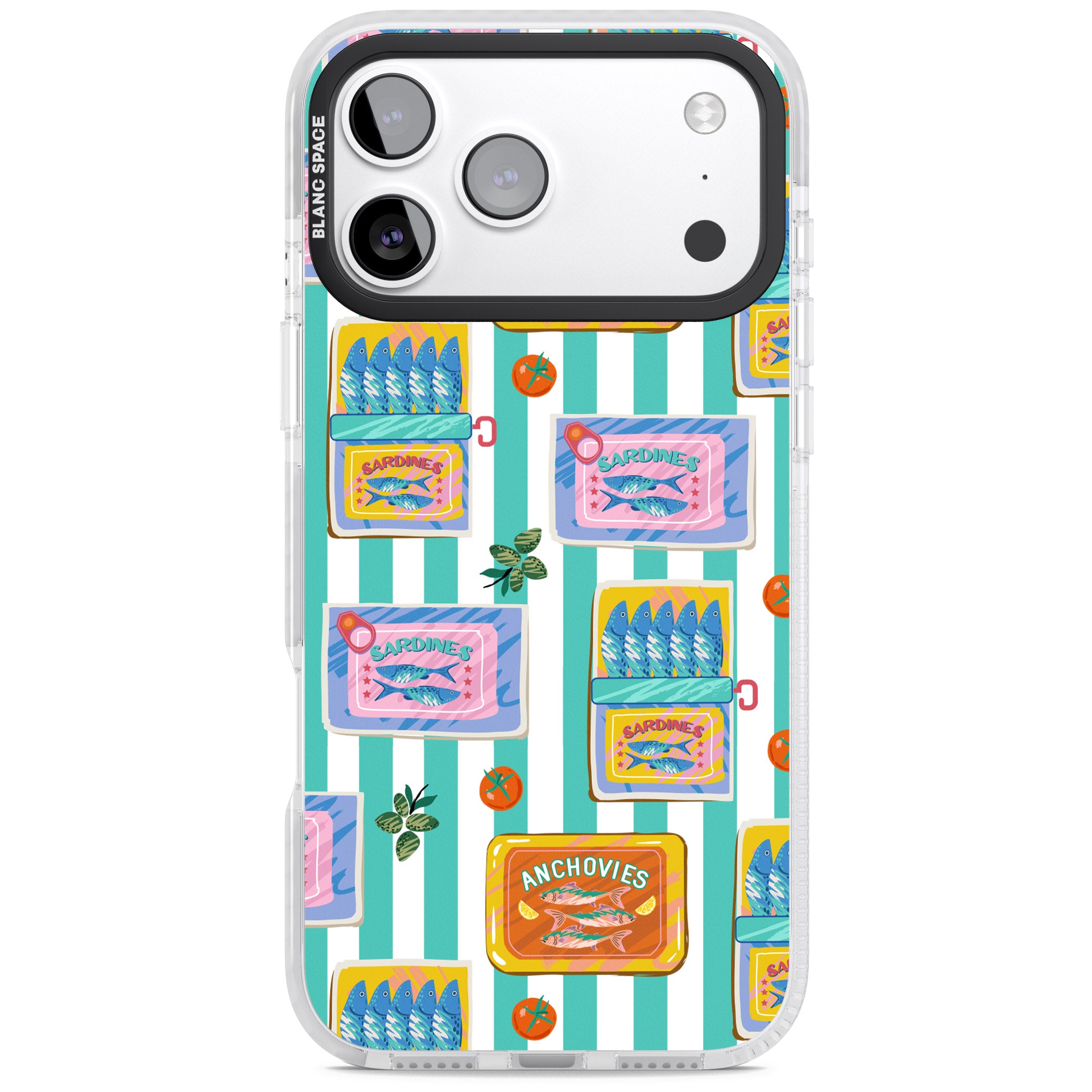 Sardine & Anchovy Stripes iPhone 17 Pro Impact Clear Phone Case