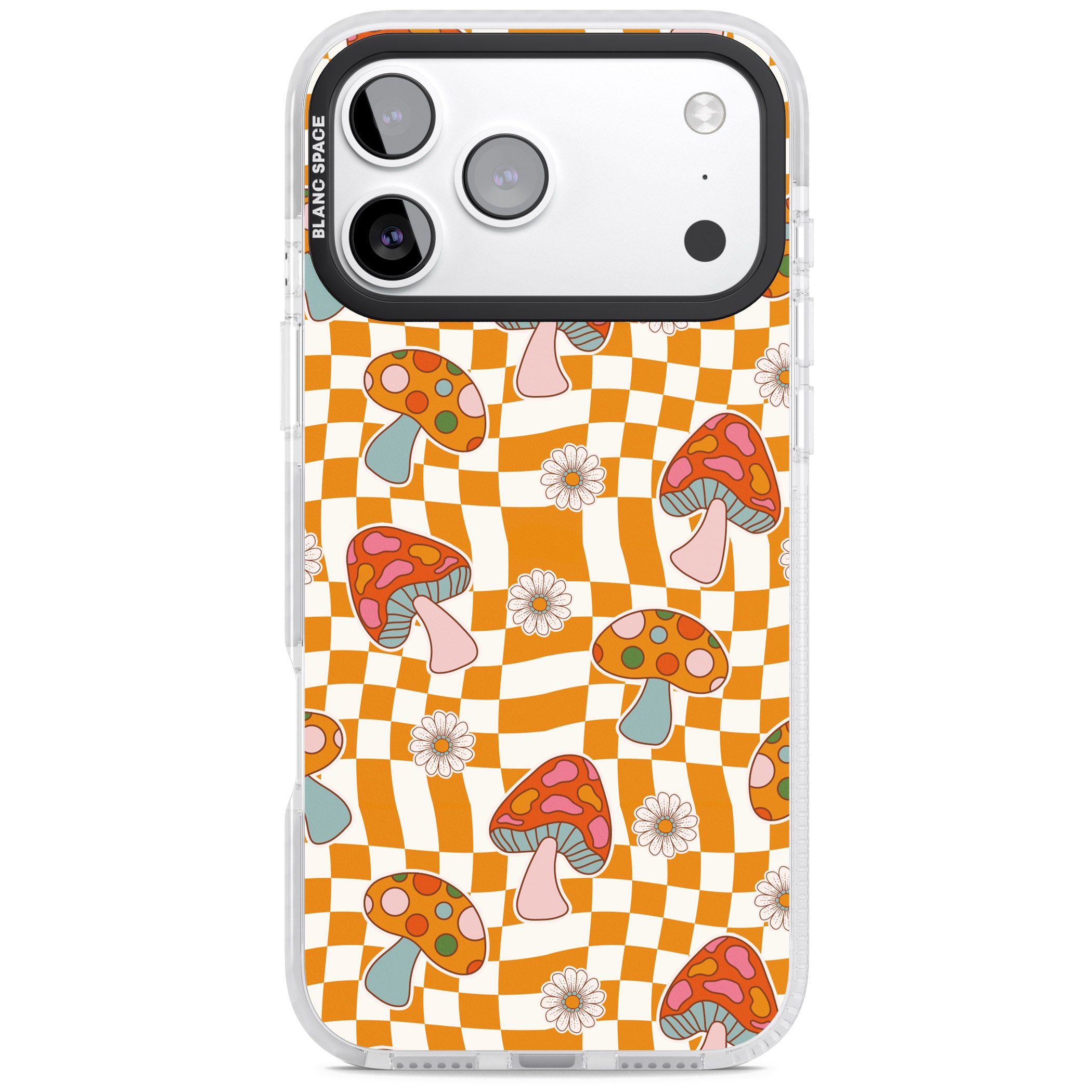 Wavy Checked Shrooms iPhone 17 Pro Impact Clear Phone Case