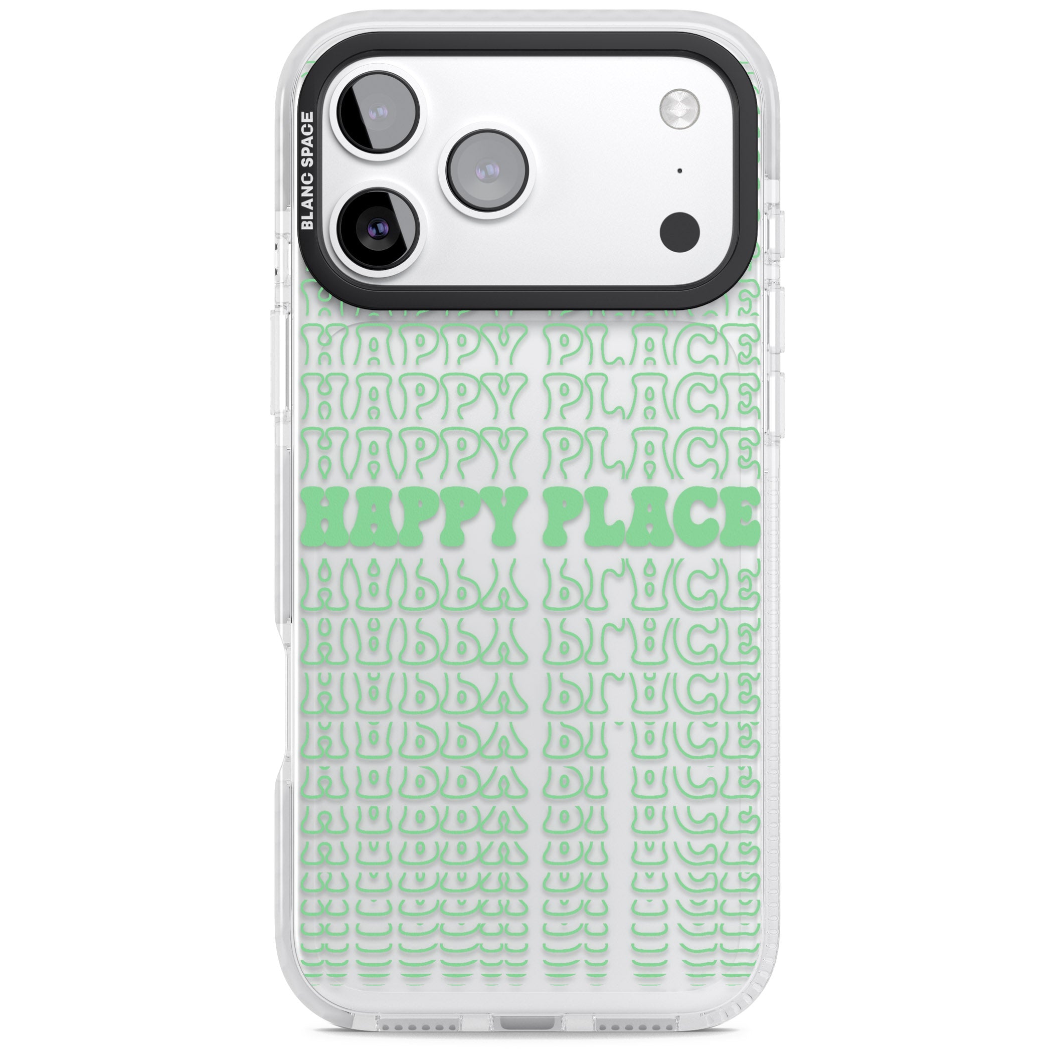Happy Place (Green) iPhone 17 Pro Impact Clear Phone Case